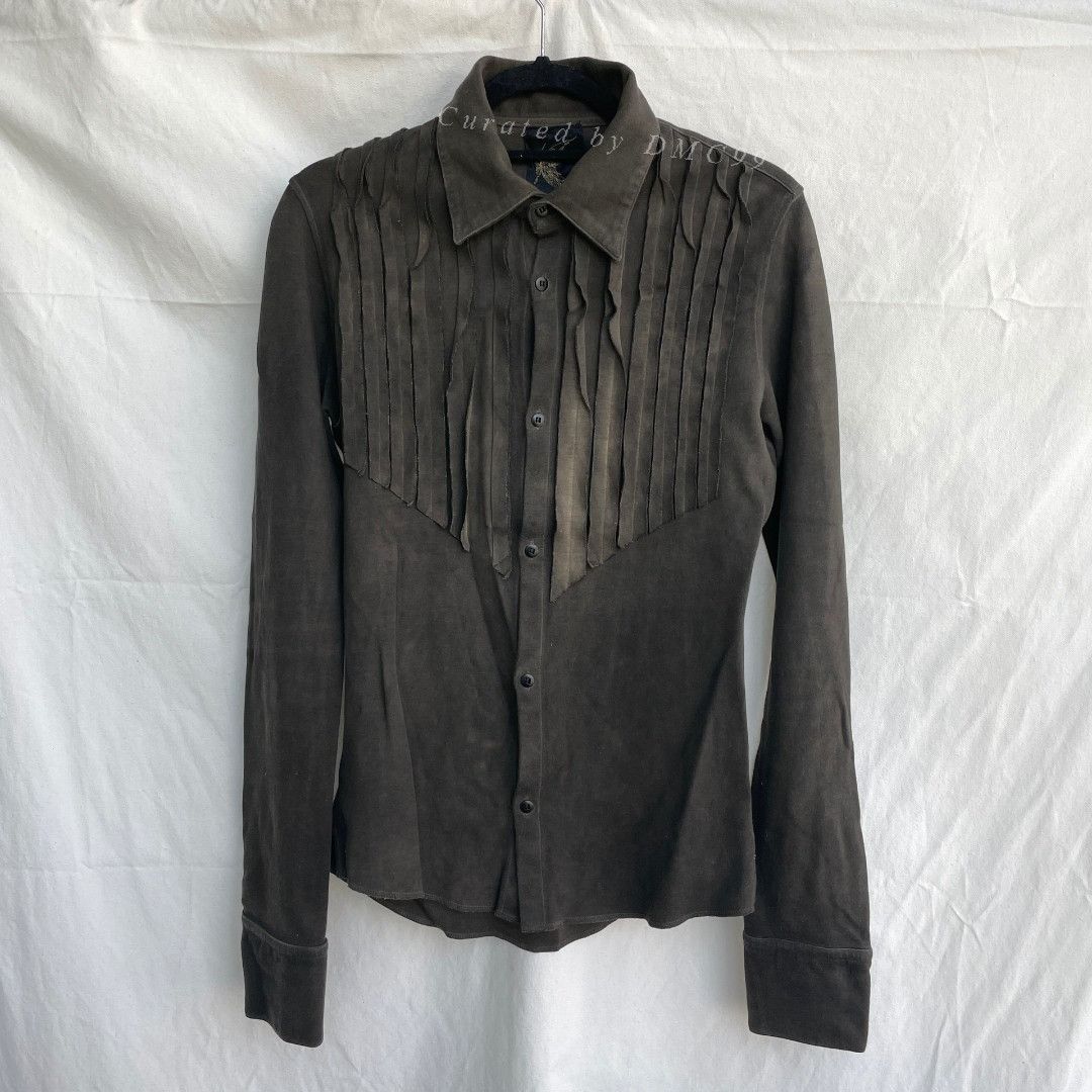 Yohji Yamamoto Kiryuyrik Distressed Long-Sleeve Rock Shirt Size US XS / EU 42 / 0 - 1 Thumbnail