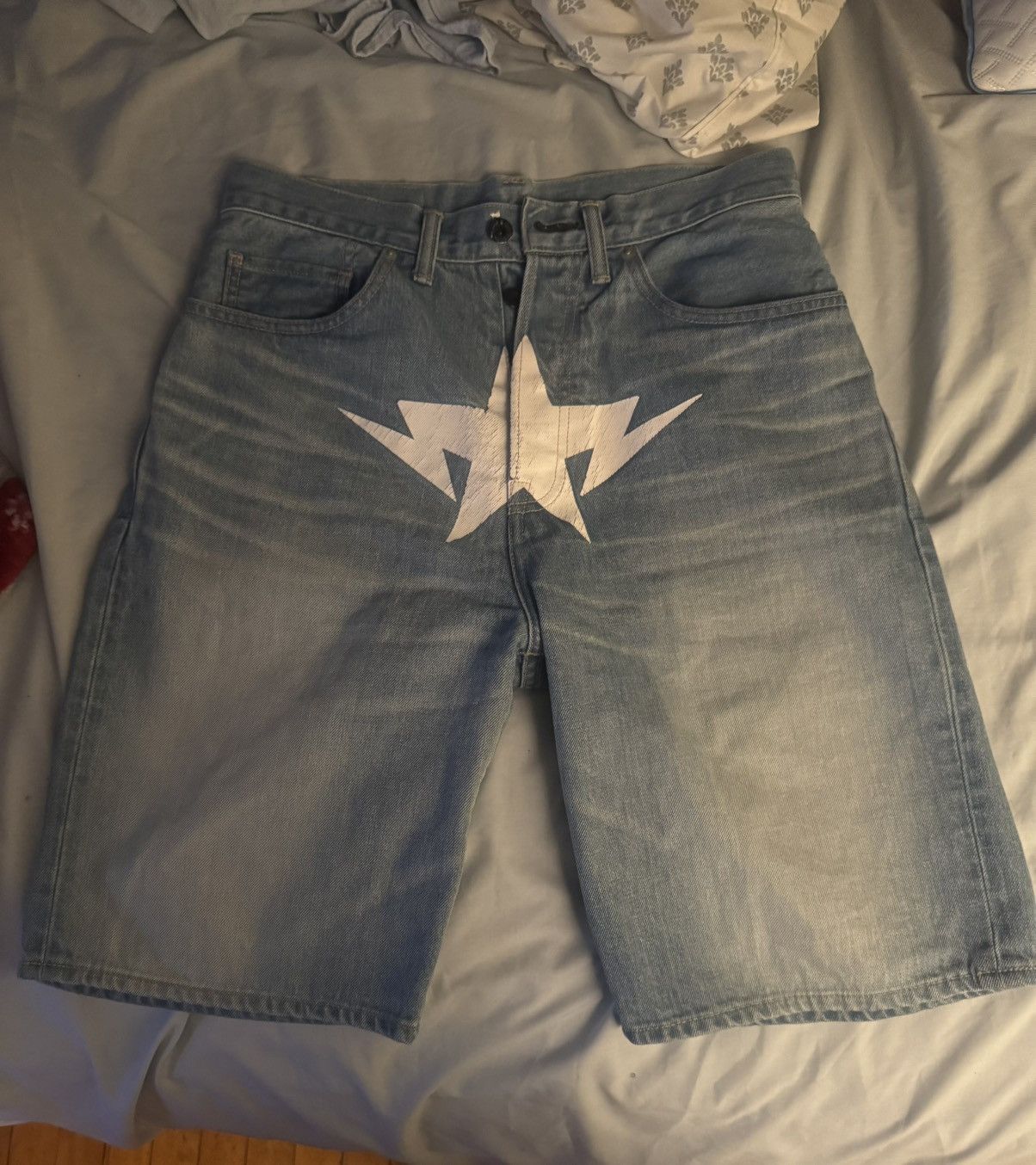 Bape BAPE Twin Sta Denim Shorts 'Indigo' Size US 32 / EU 48 - 1 Thumbnail