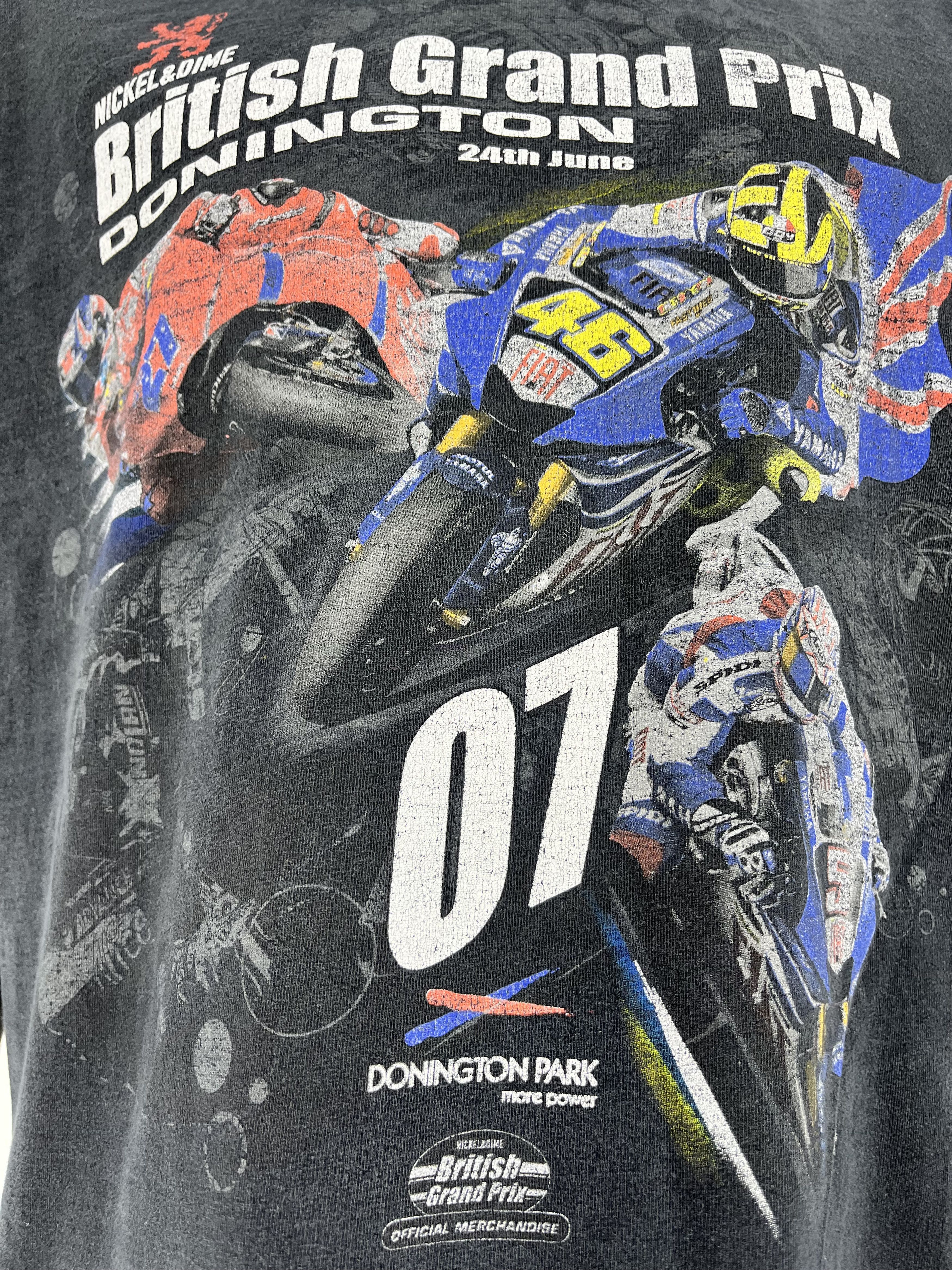 Vintage Vintage Y2K Motocycle Moto British Grand Prix Faded Tee Size US XL / EU 56 / 4 - 9 Thumbnail