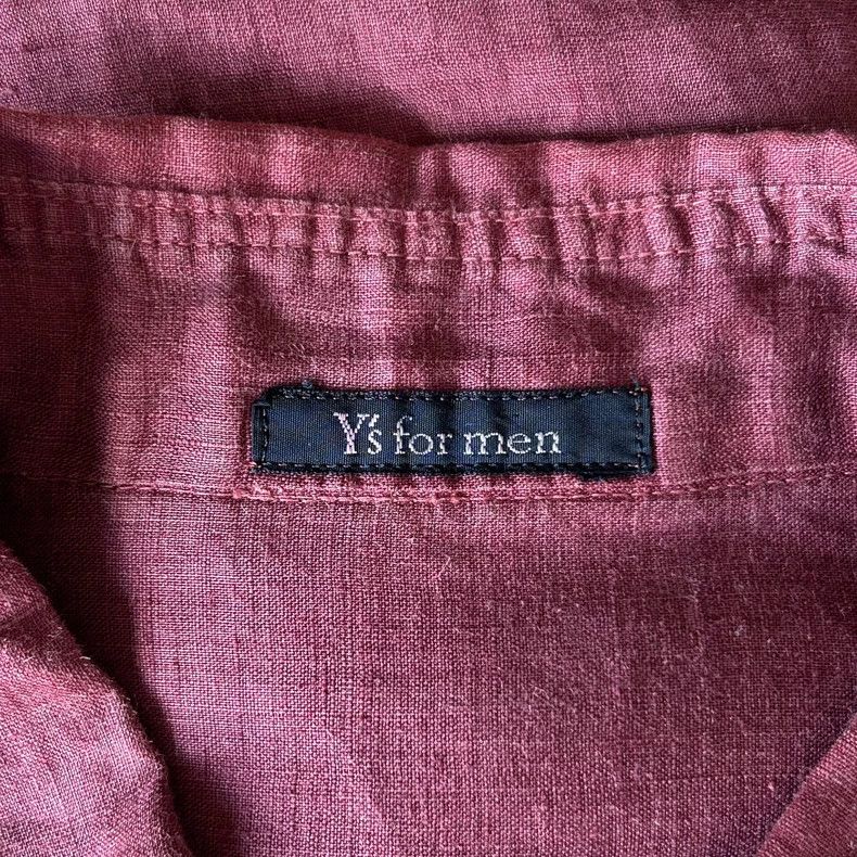 Yohji Yamamoto Yohji Yamamoto size os 90s Brick Red Linen Short Sleeve Sh Size US M / EU 48-50 / 2 - 5 Thumbnail