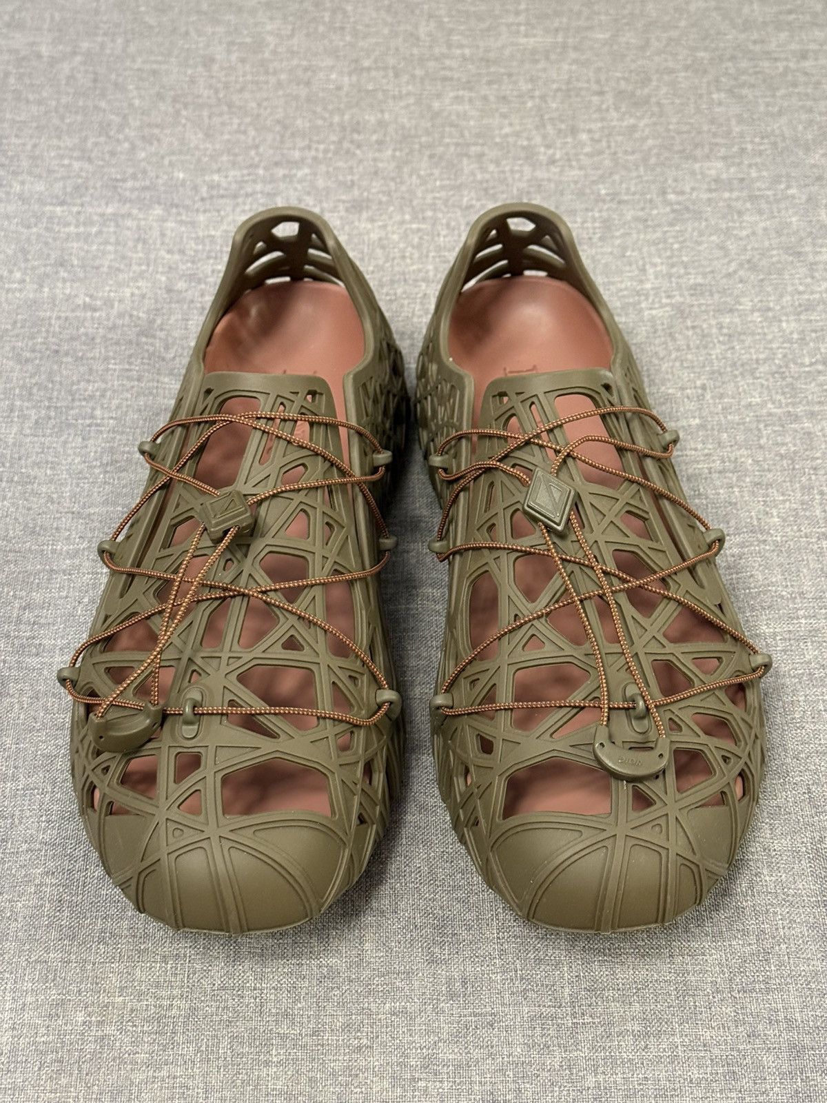 Dior Dior dark green cannage warp sandals with socks 40 Size US 7 / EU 40 - 5 Thumbnail