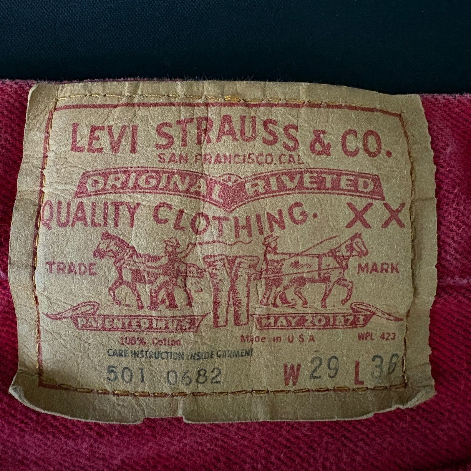 Levi's 1983 Vintage Levi’s 501 Distressed Selvedge Red USA Made Den Size US 28 / EU 44 - 5 Thumbnail
