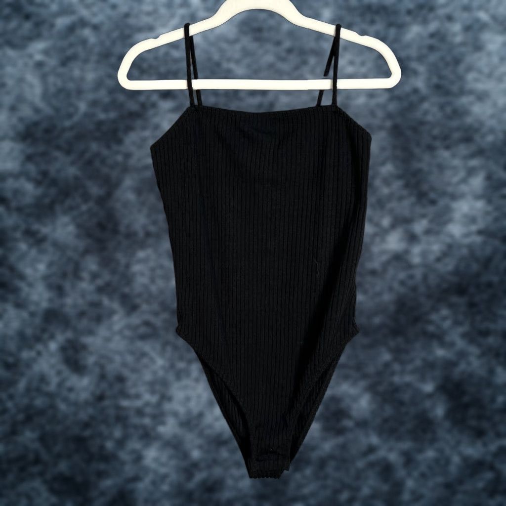 Topshop VINTAGE Topshop Womens Black Ribbed Bodysuit Shirt Womens XS? Size S / US 4 / IT 40 - 1 Thumbnail