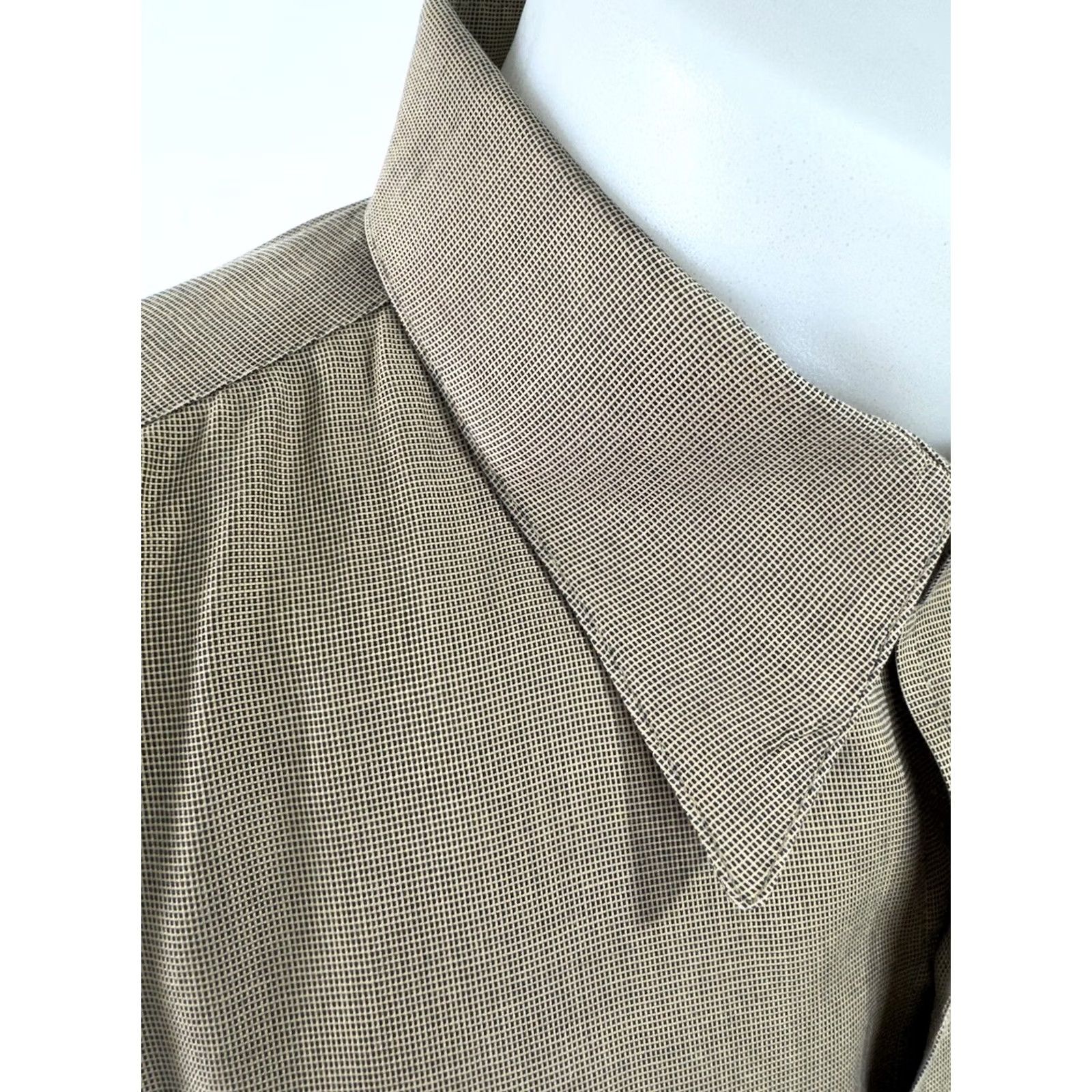 Nordstrom Gitman Bros. / Nordstrom - Micro Check Pattern Shirt Mens 17.5 / 34 Button-Up Long Sleeve Yellow / Dark Gray Patterned Shirt Mens Size US XXL / EU 58 / 5 - 2 Thumbnail