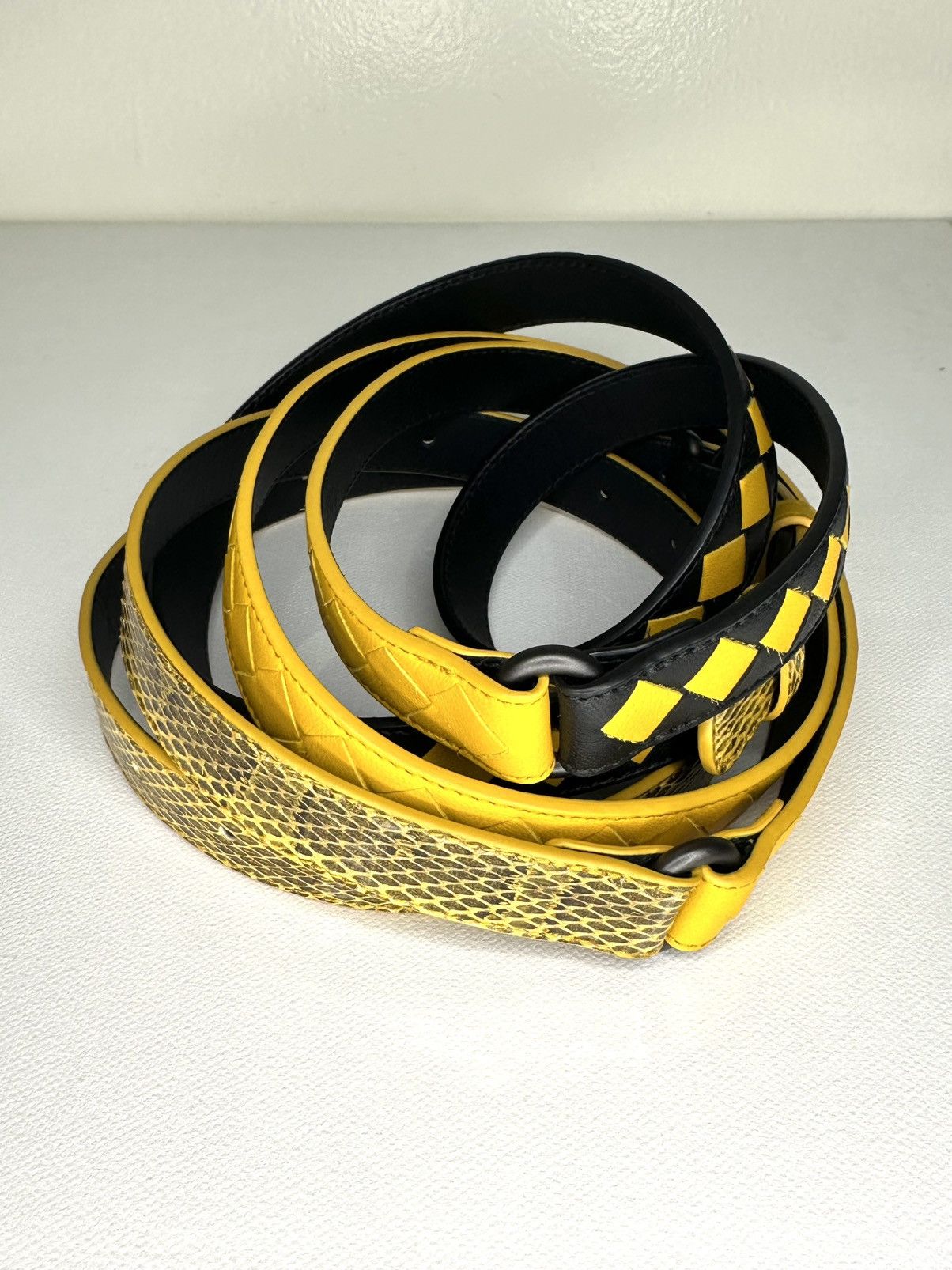 Bottega Veneta Bottega Veneta Intrecciato Snakeskin hybrid belt Size ONE SIZE - 2 Thumbnail