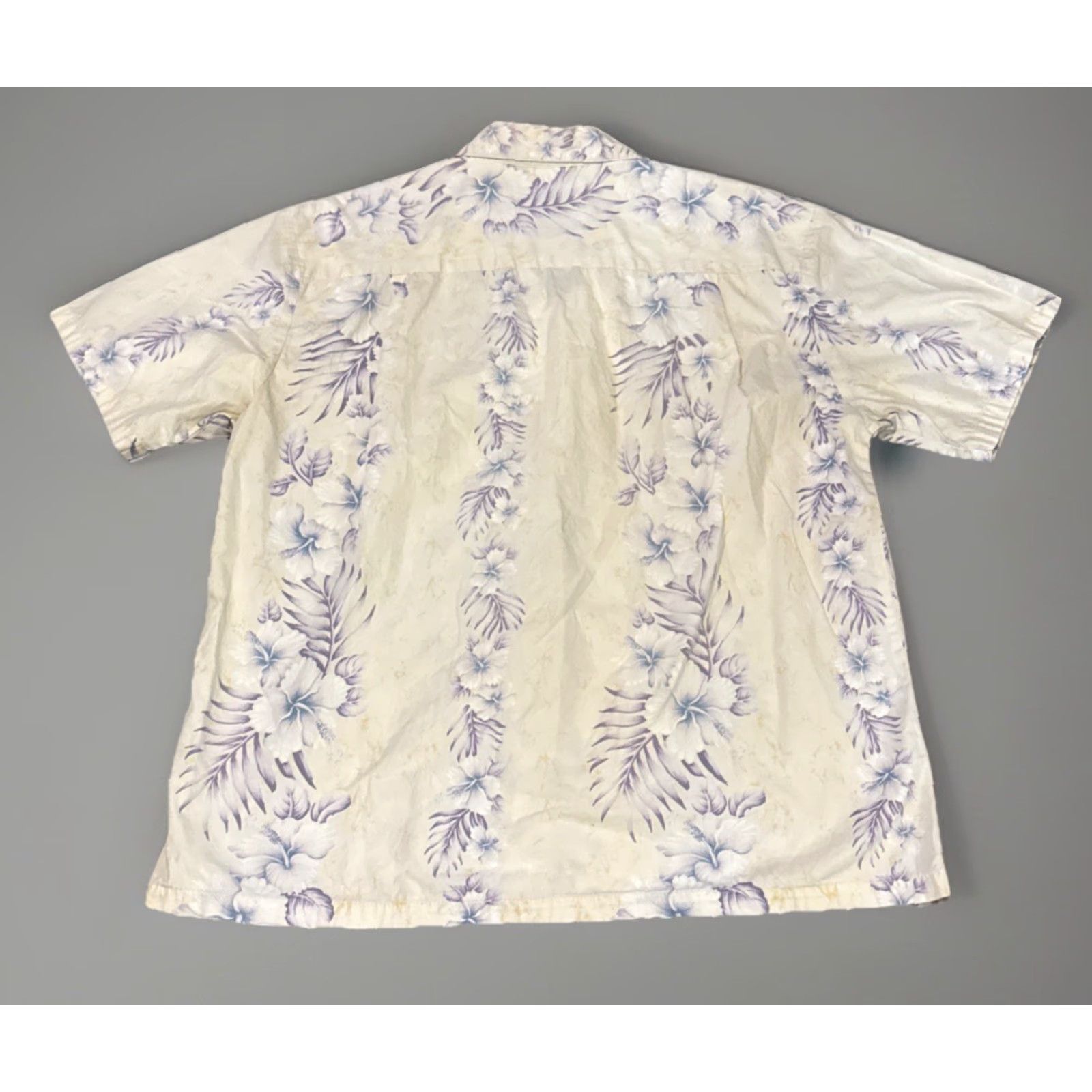 Vintage VINTAGE Halekulani Hawaii White Purple Palm Hawaiian Button-Up Shirt Large Size US L / EU 52-54 / 3 - 2 Thumbnail