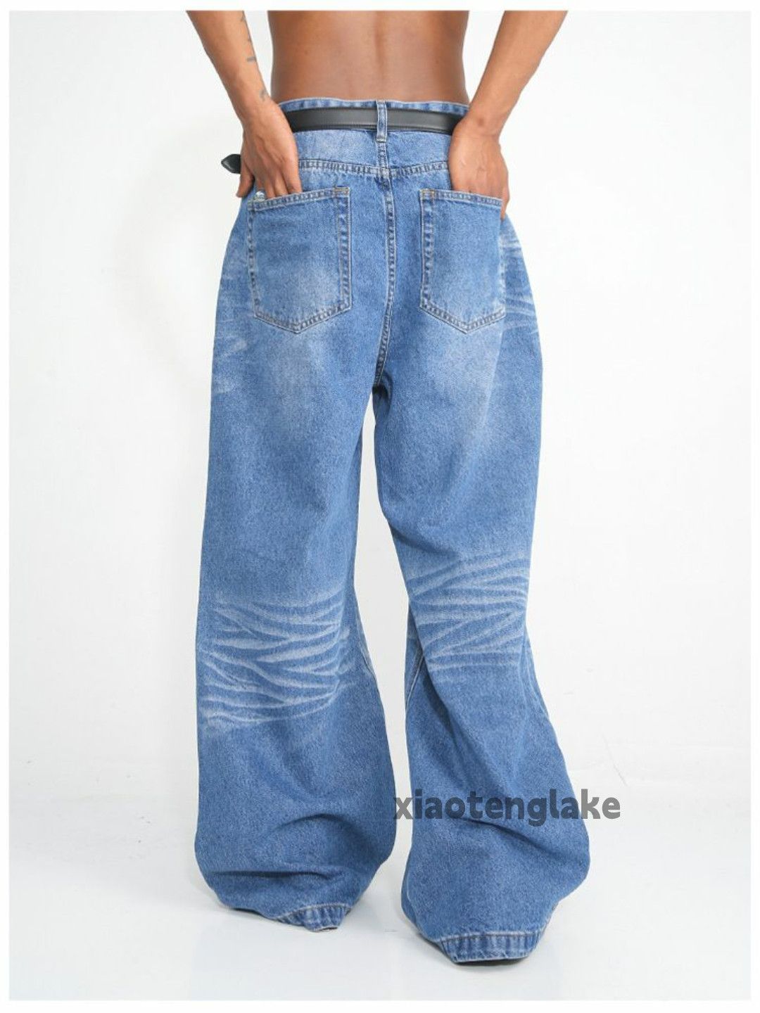 Jean × Vintage washed faded cleanfit yuppie loose baggy flared jeans Size US 32 / EU 48 - 4 Thumbnail