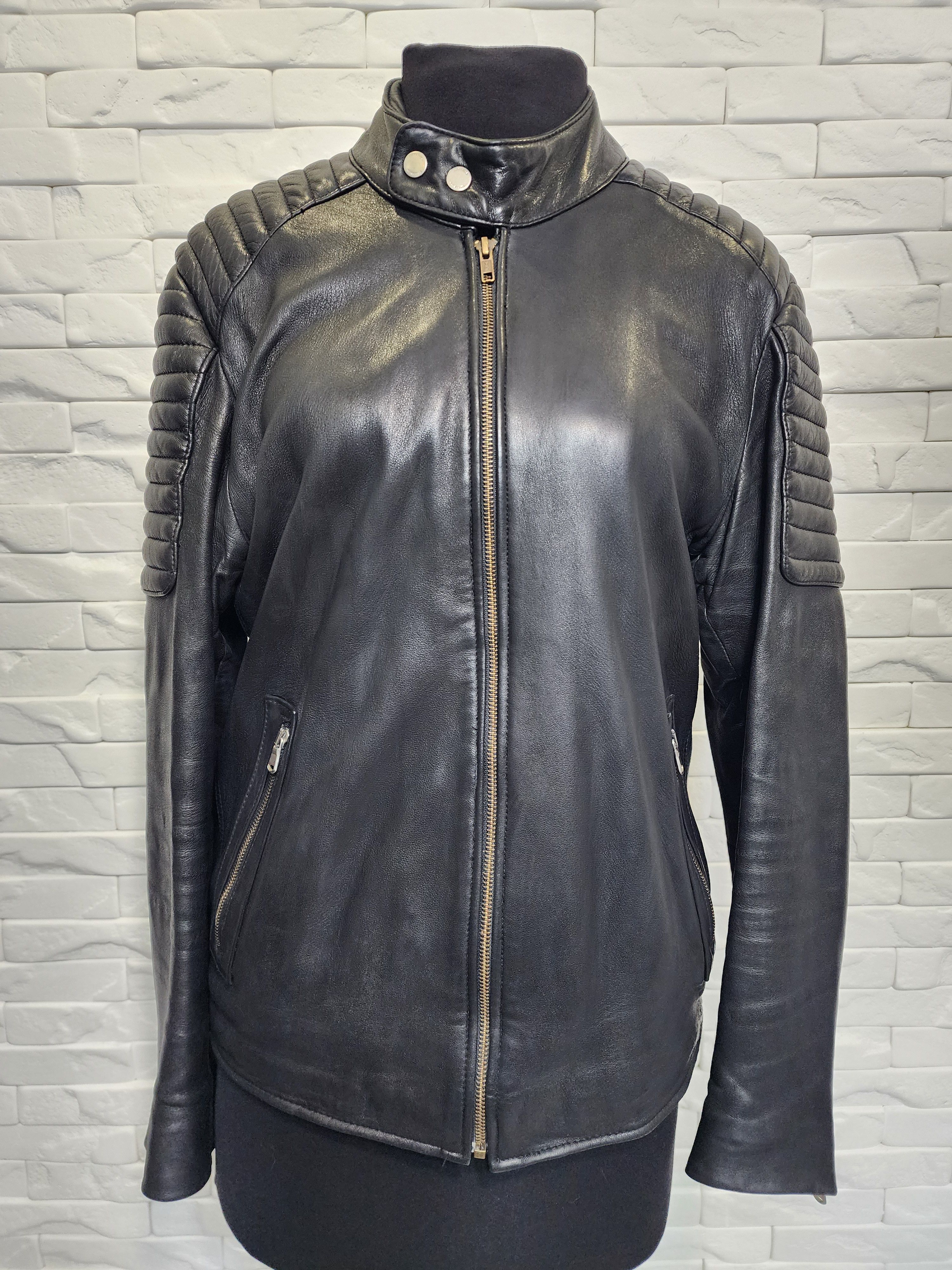 Genuine Leather Men's Black Leather Sport Jacket: Metal Zipper Detail Size US L / EU 52-54 / 3 - 1 Thumbnail