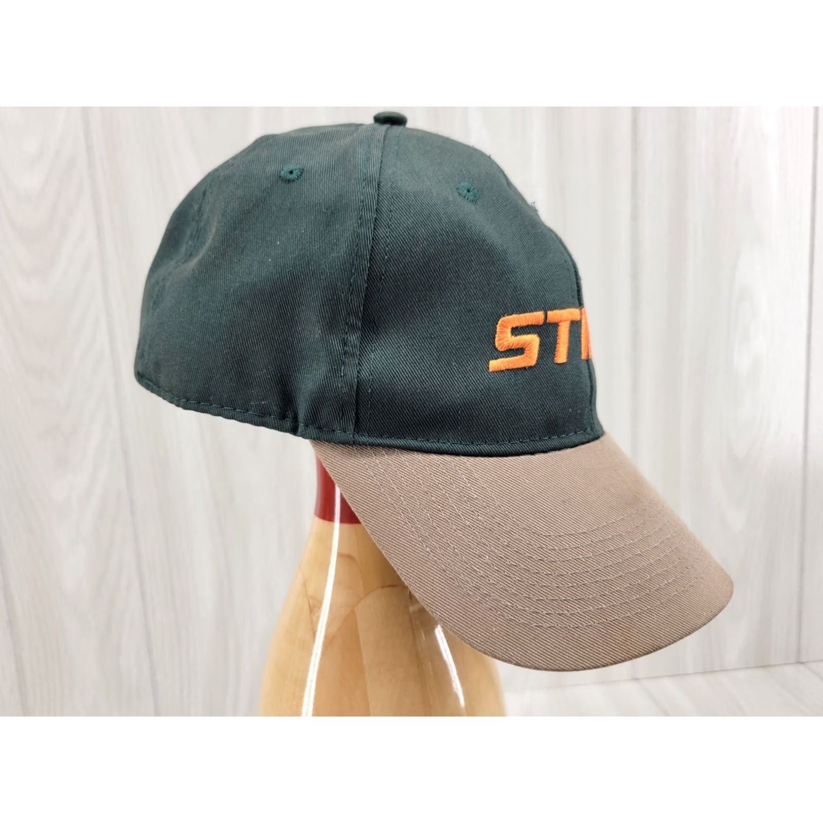 Logo 7 Stihl Cap Baseball Hat Outdoor Green With Orange Logo Mens Adjustible Twill Cotton Logo Baseball Cap Size ONE SIZE - 4 Thumbnail