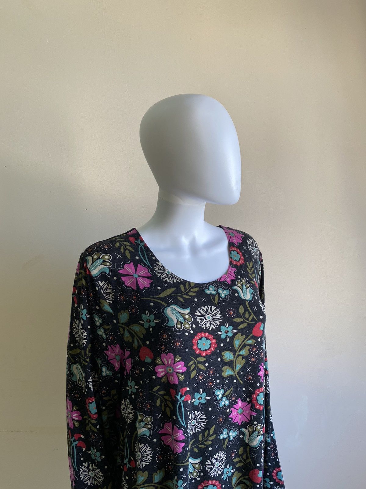 Gudrun Sjoden Gudrun Sjoden Multicolor Floral Long Sleeve Midi Dress Size XL / US 12-14 / IT 48-50 - 3 Thumbnail