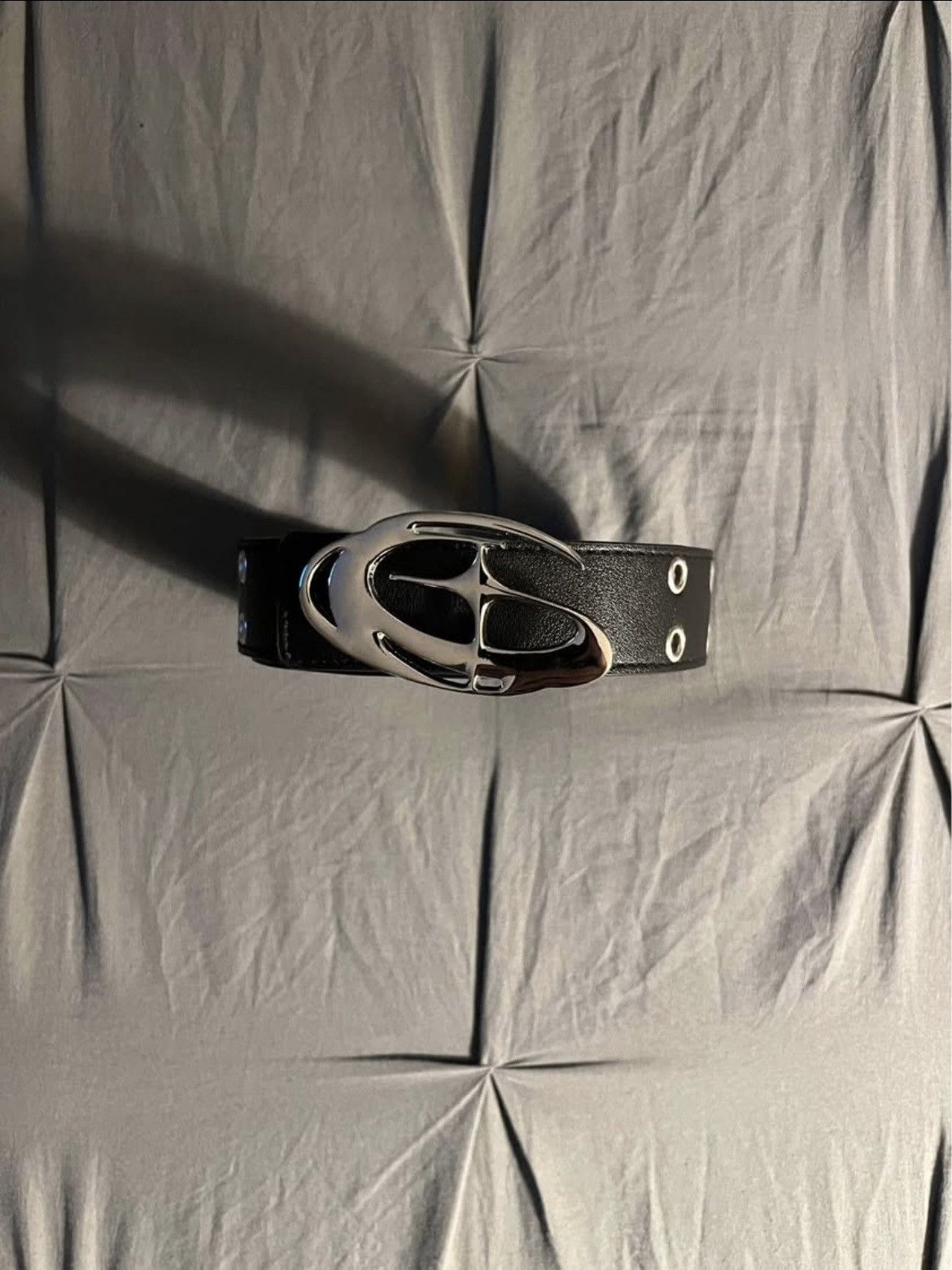 Y2K 2000’s Chrome Star Futuristic Emblem Grunge Belt, Men’s