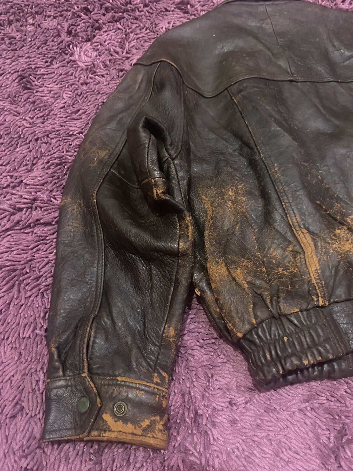 Japanese Brand × Vintage Vintage Leather Like Flight Jacket Size US M / EU 48-50 / 2 - 11 Thumbnail