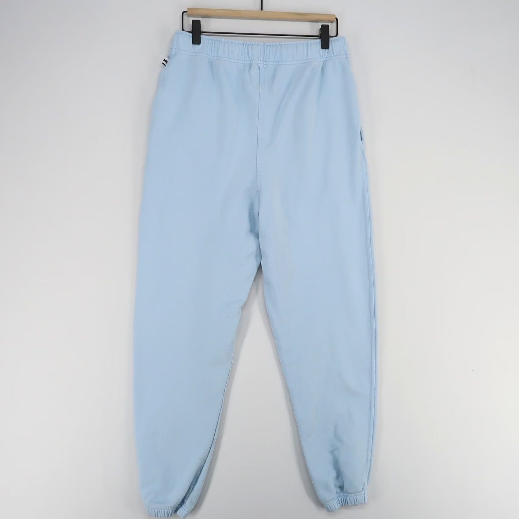 Vintage Martin Asbjørn Sweatpants Mens S Light Blue Cotton Blend Terry Pockets Drawstring Elastic Waist Jogger Busy 29in Inseam Size US 29 - 3 Thumbnail