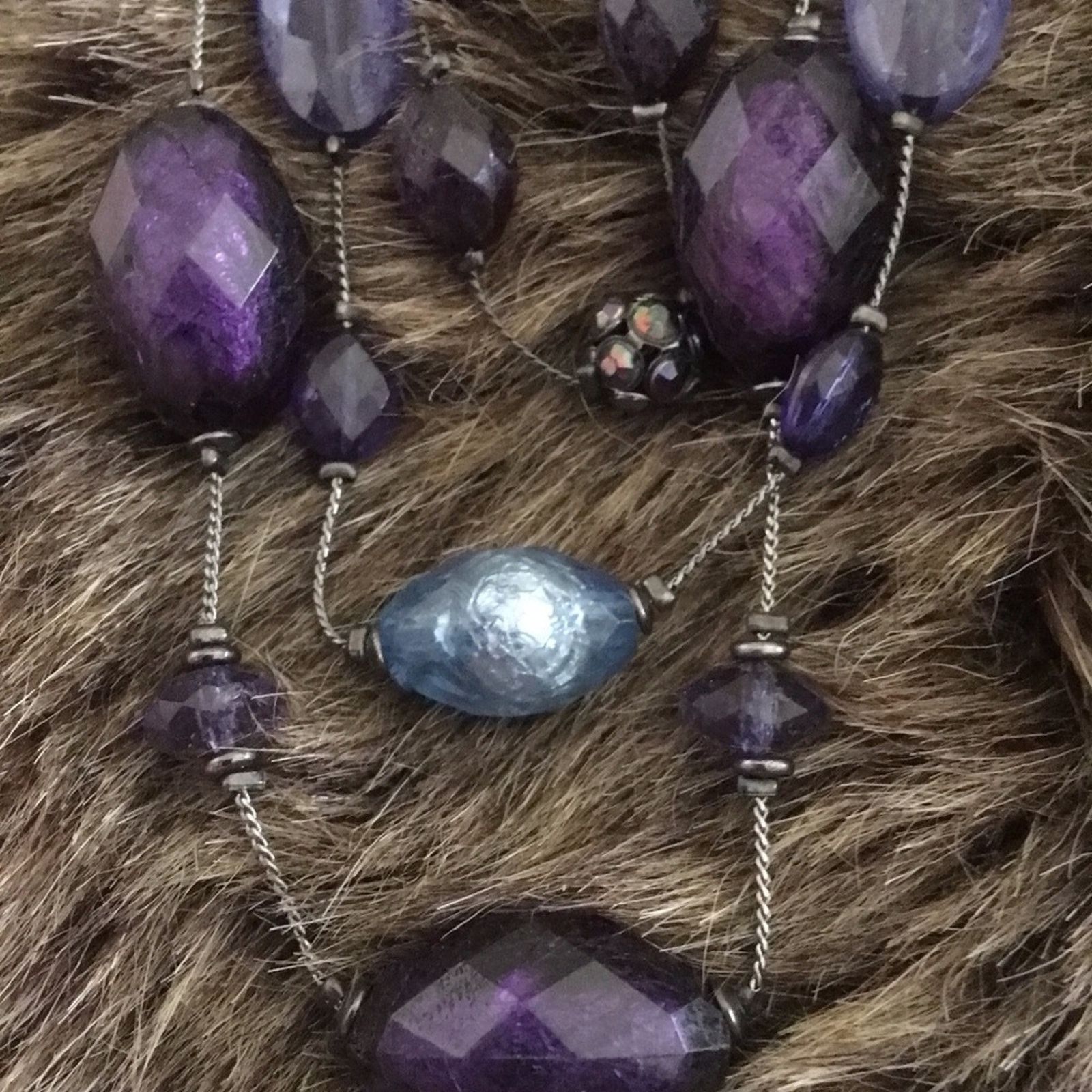 Jewelry NY&Co multi strand blue and purple bead necklace Size ONE SIZE - 6 Thumbnail
