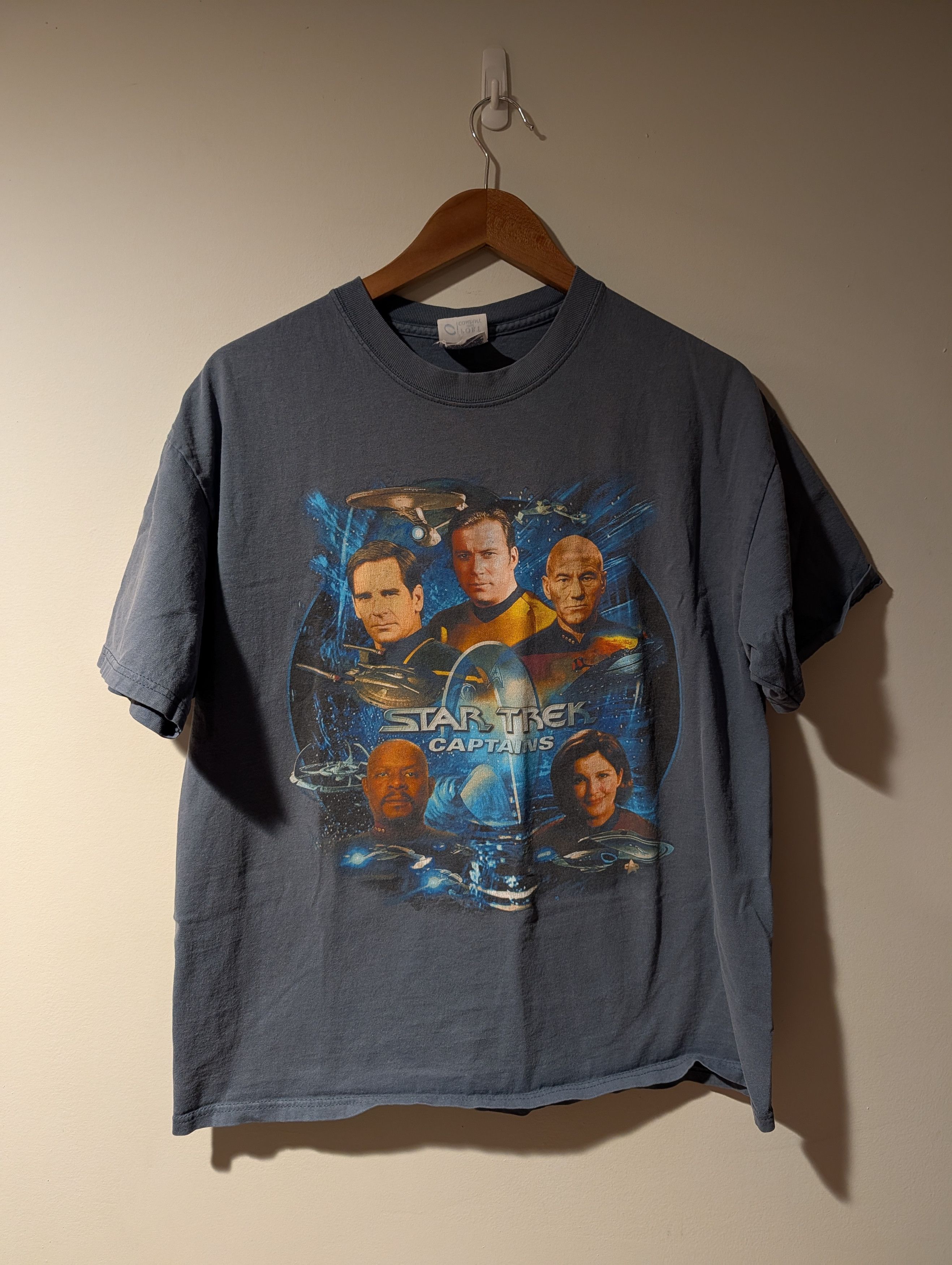 Vintage Vintage Y2K Star Trek Captain TV Show Movie Large T-Shirt Size US L / EU 52-54 / 3 - 1 Thumbnail