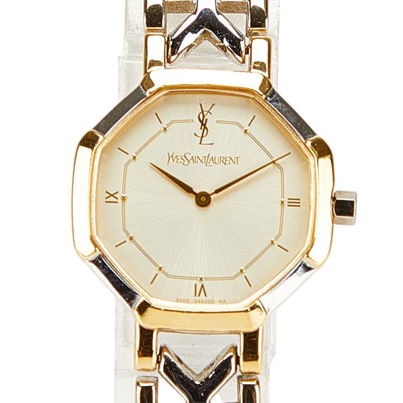 Yves Saint Laurent Yves Saint Laurent Yves Saint Laurent Octagon Base Metal Watch Metal Quartz 2200 241762 DUTY FREE for USA Size ONE SIZE - 1 Thumbnail
