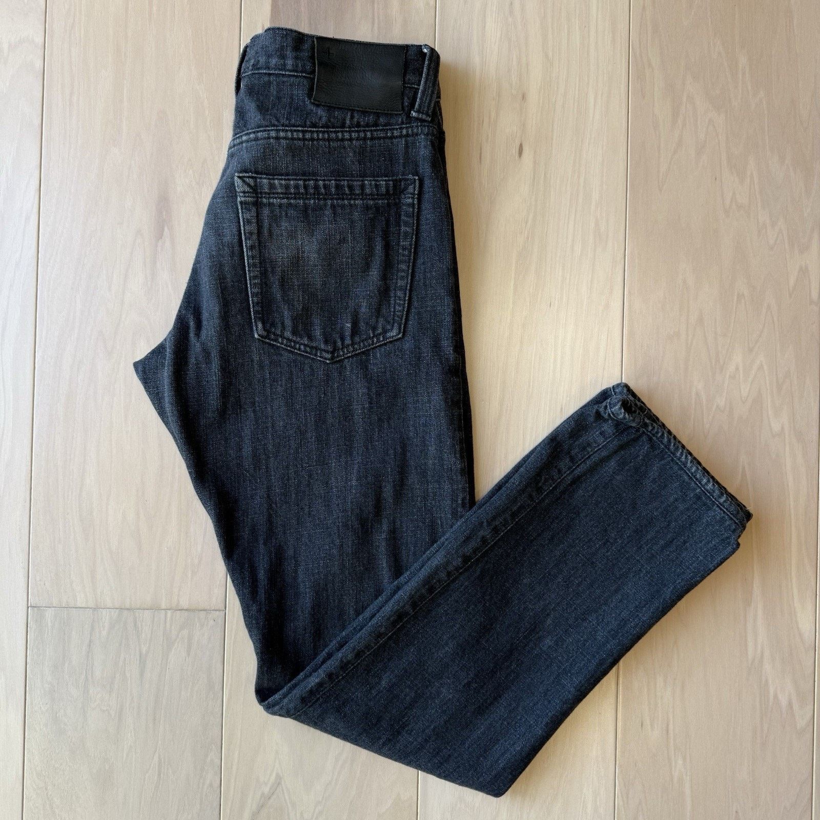 Wings + Horns Wings Horns Selvedge Jeans Black Dark Wash Slim Straight Leg Size US 31 - 2 Thumbnail