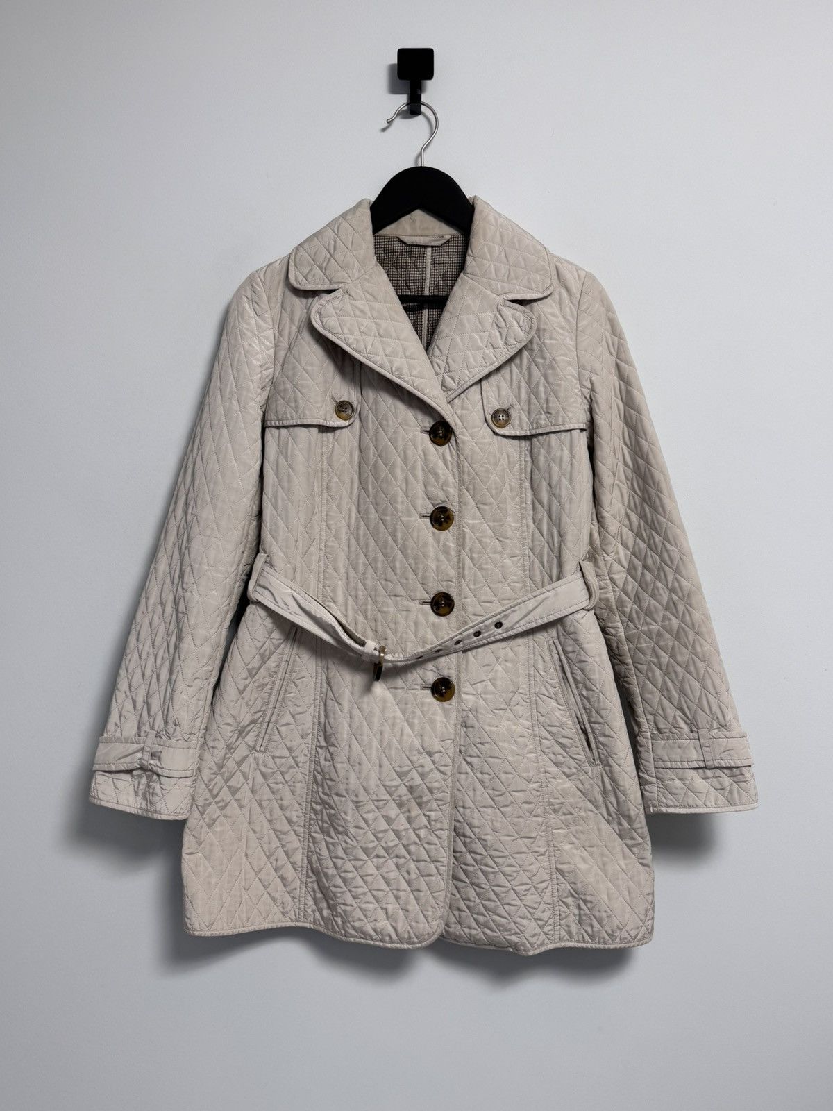 Max Mara Max Mara Quilted Trench Belted Jacket Gray Silver Puffer Size M / US 6-8 / IT 42-44 - 1 Thumbnail