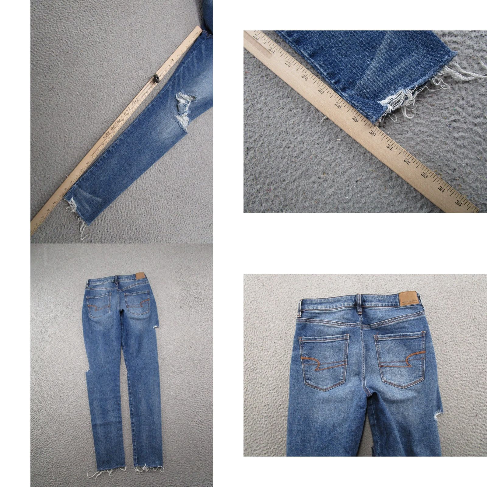 American Eagle Outfitters American Eagle Outfitters Jegging Jeans Distressed High Rise 8 Blue Denim Women Fashion 5-Pocket Stretch - dx Size 30" / US 8 / IT 44 - 9 Thumbnail