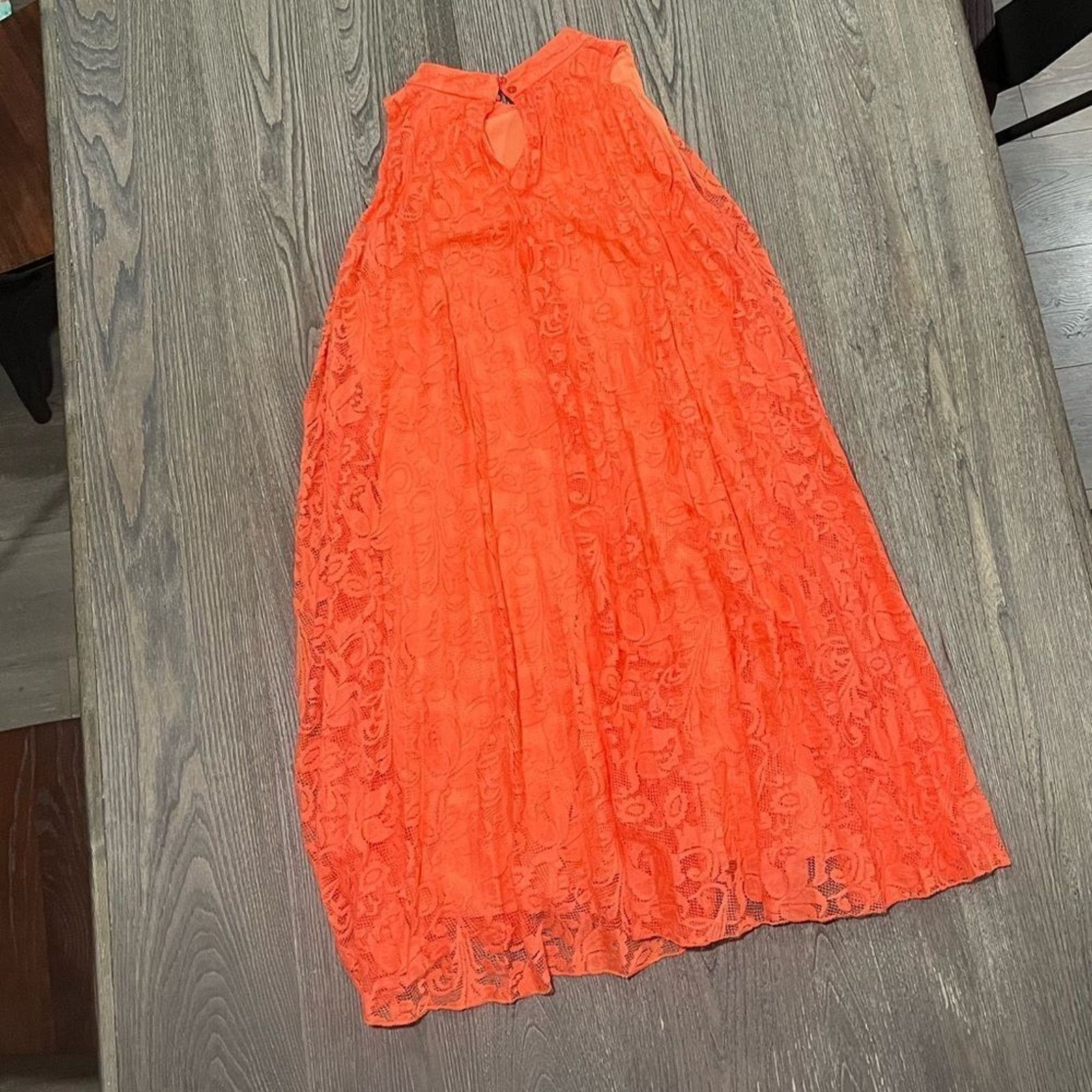 Vintage EST. 1946 Shift Dress Sleeveeless Floral Lace High Neck L Size L / US 10 / IT 46 - 6 Thumbnail