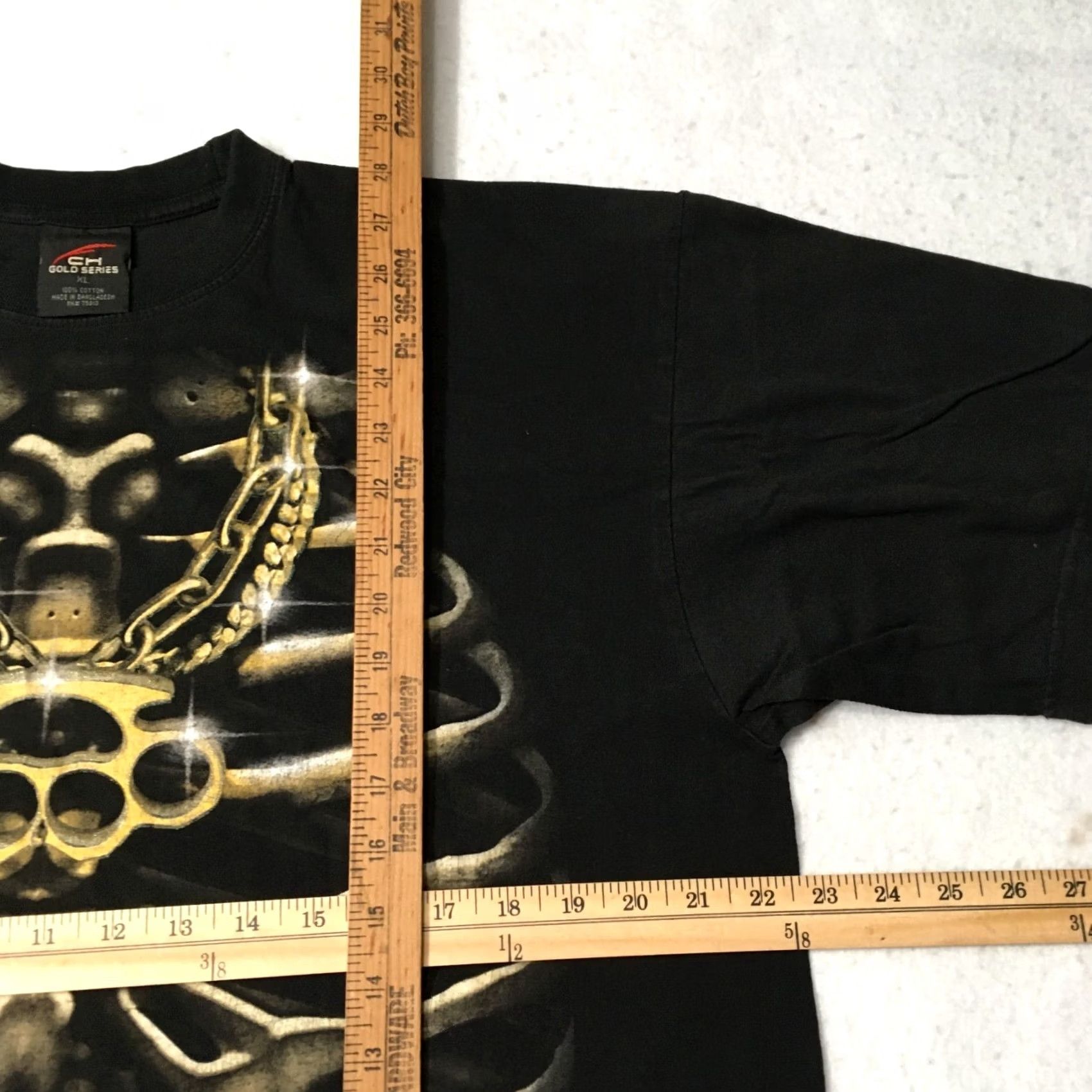 Bones VINTAGE CH Gold Series T Shirt Men XL Black Bone Graphic skeleton chains Skull Size US XL / EU 56 / 4 - 3 Thumbnail