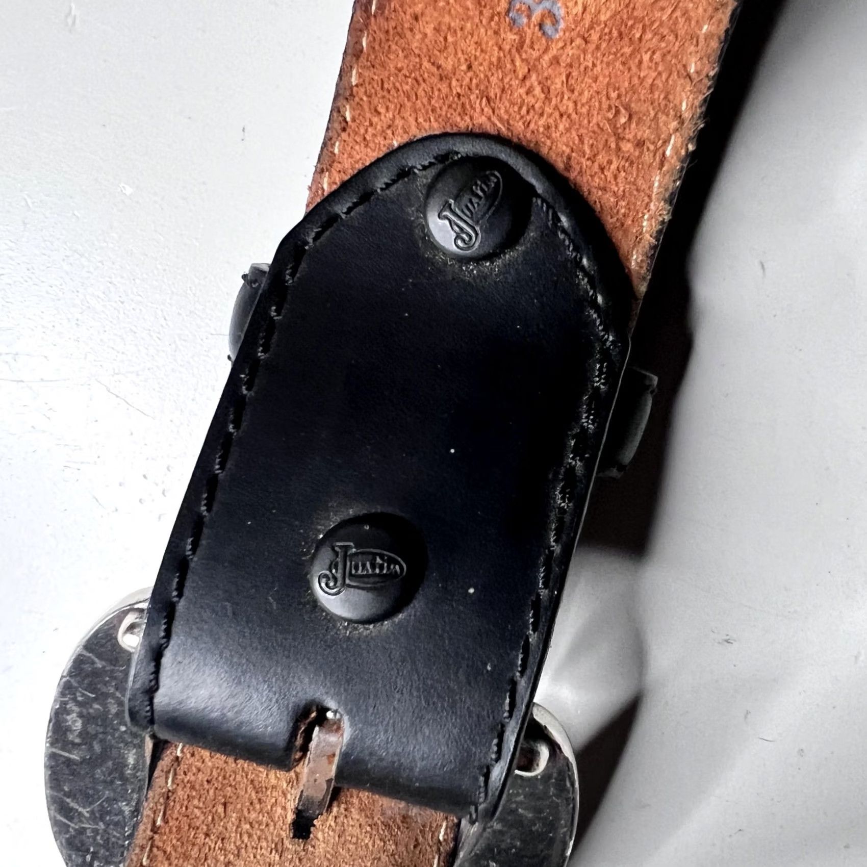 Vintage Justin Leather Belt Mens 38 Brown Western Silver Buckle Braided Lacing Cowboy Size 38 - 7 Thumbnail