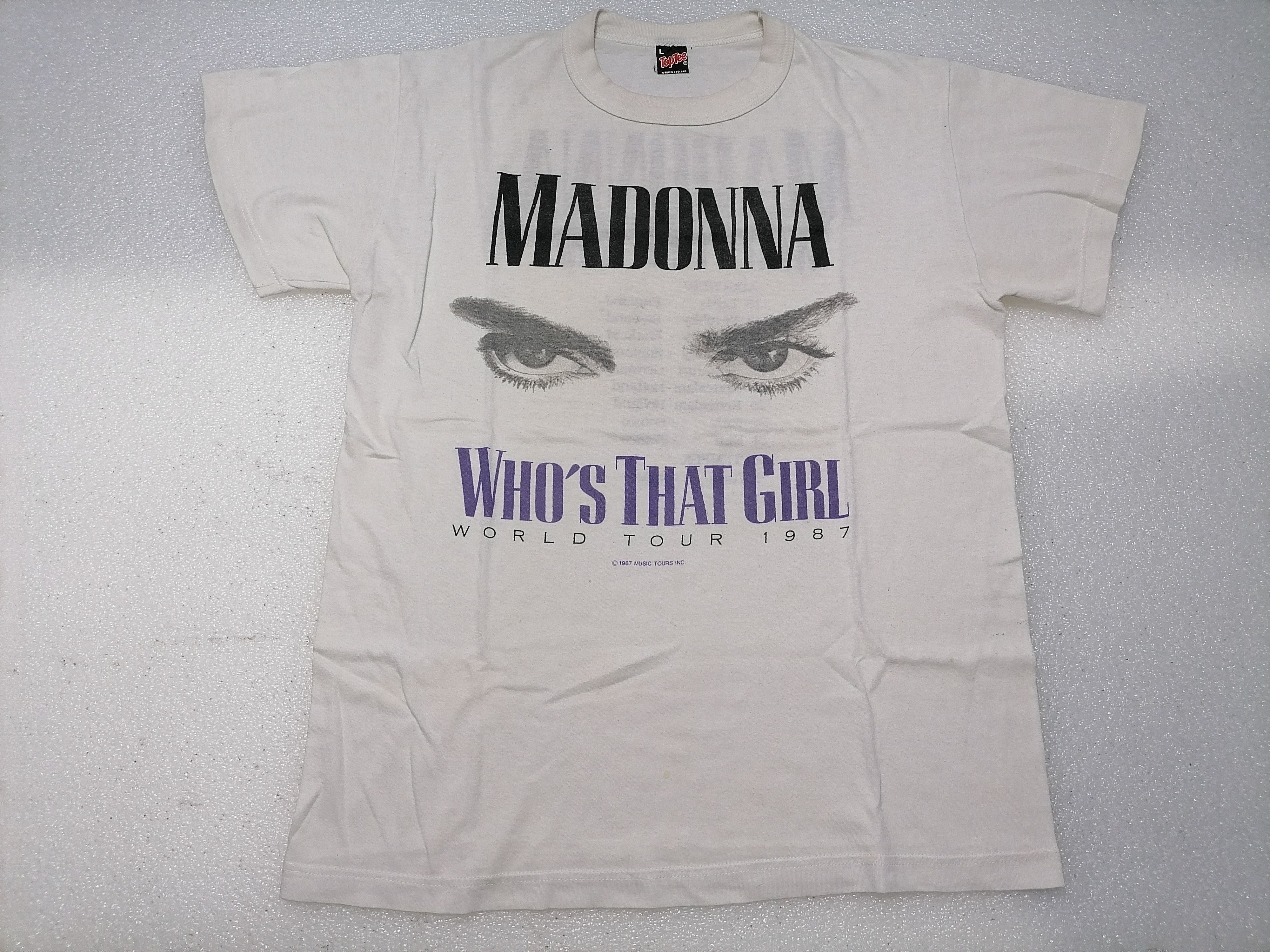 Band Tees Rare Vintage Tee MADONNA , Who's that Girl 1987 Size L / US 10 / IT 46 - 2 Thumbnail