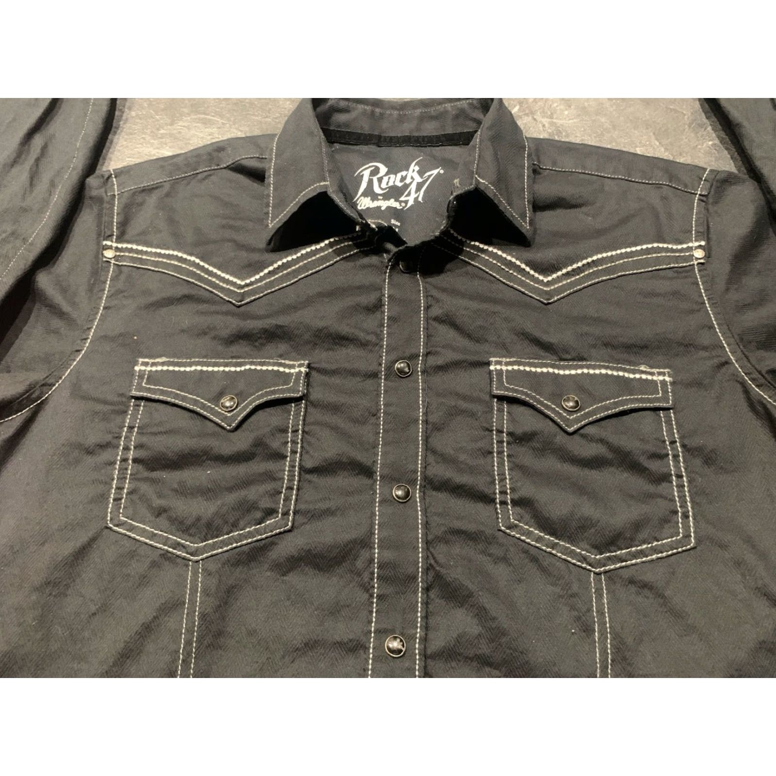 Wrangler Wrangler Men’s Western Cowboy Shirt Sz M Black Cotton Long Sleeve Snap Button-Up Casual Size US M / EU 48-50 / 2 - 7 Thumbnail