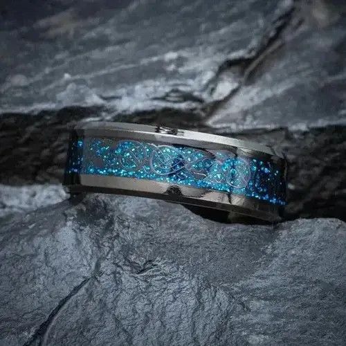 Jewelry 8mm Dragon Pattern Rings Size 7 8 9 10 11 Size ONE SIZE - 4 Thumbnail