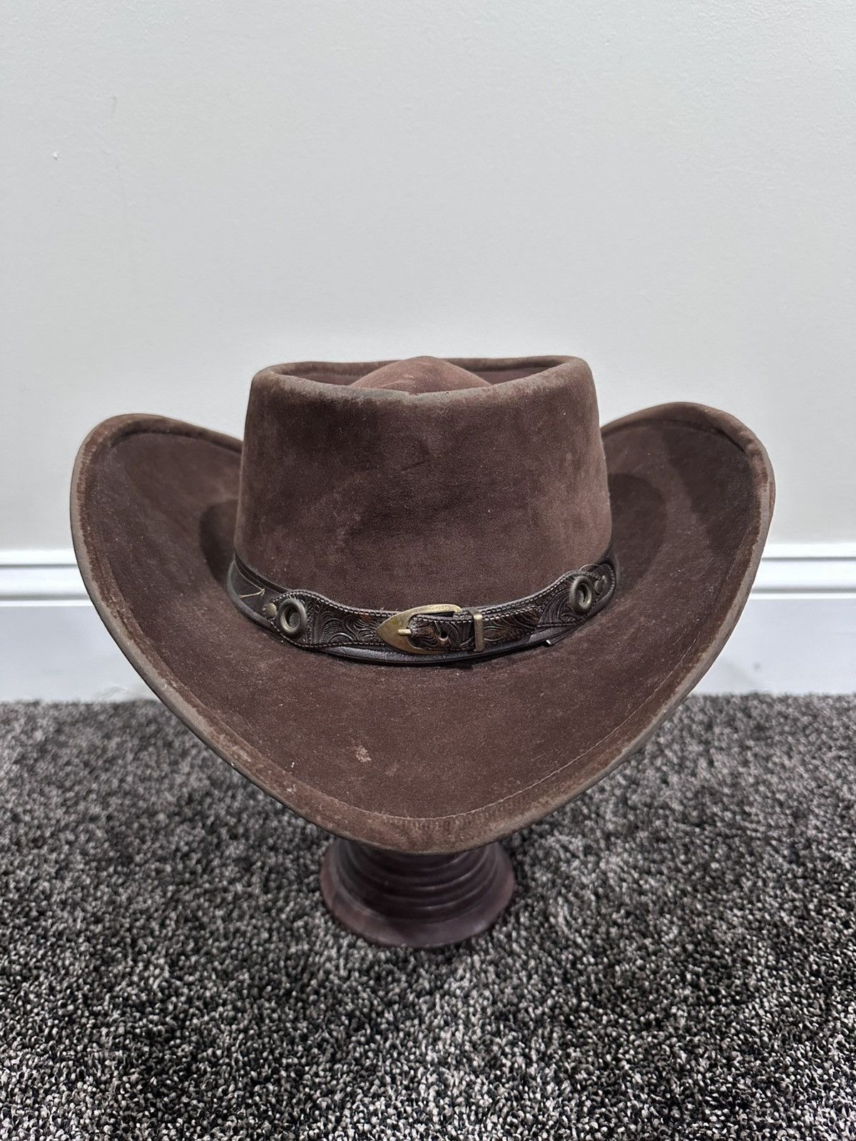 Bailey Hats × Cowboy Equipment × Vintage Vintage Bailey Brown Suede Cowboy Wild West Hat Size ONE SIZE - 1 Thumbnail