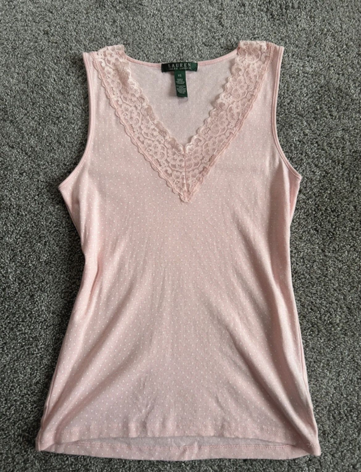 Ralph Lauren 2000s ralph lauren baby pink lace low cut tank top Size XS / US 0-2 / IT 36-38 - 1 Thumbnail