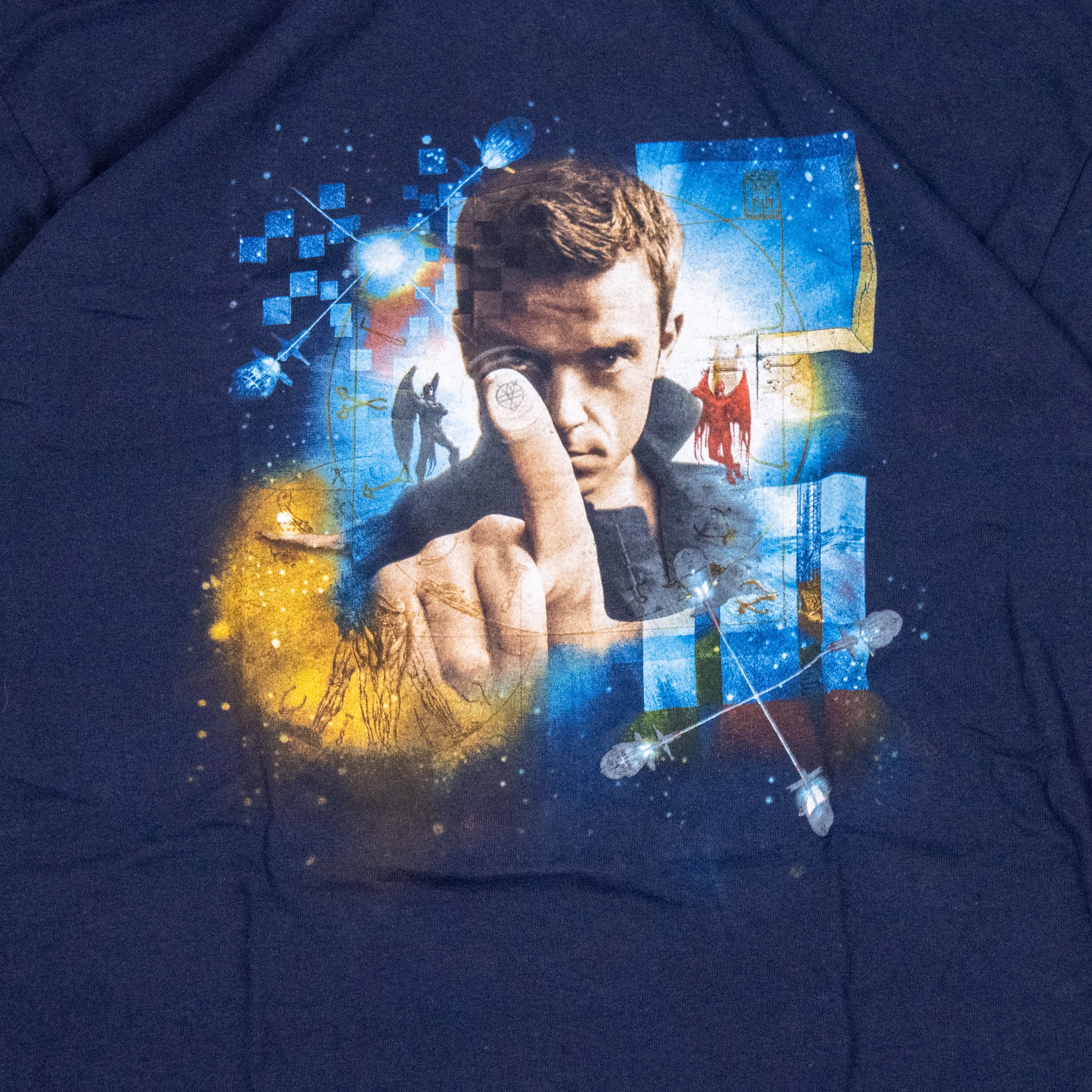 Band Tees × Gildan × Vintage Y2K 2005 Gildan Robbie Willams Intensive Care Double Stitch Navy Tee Size US M / EU 48-50 / 2 - 4 Thumbnail