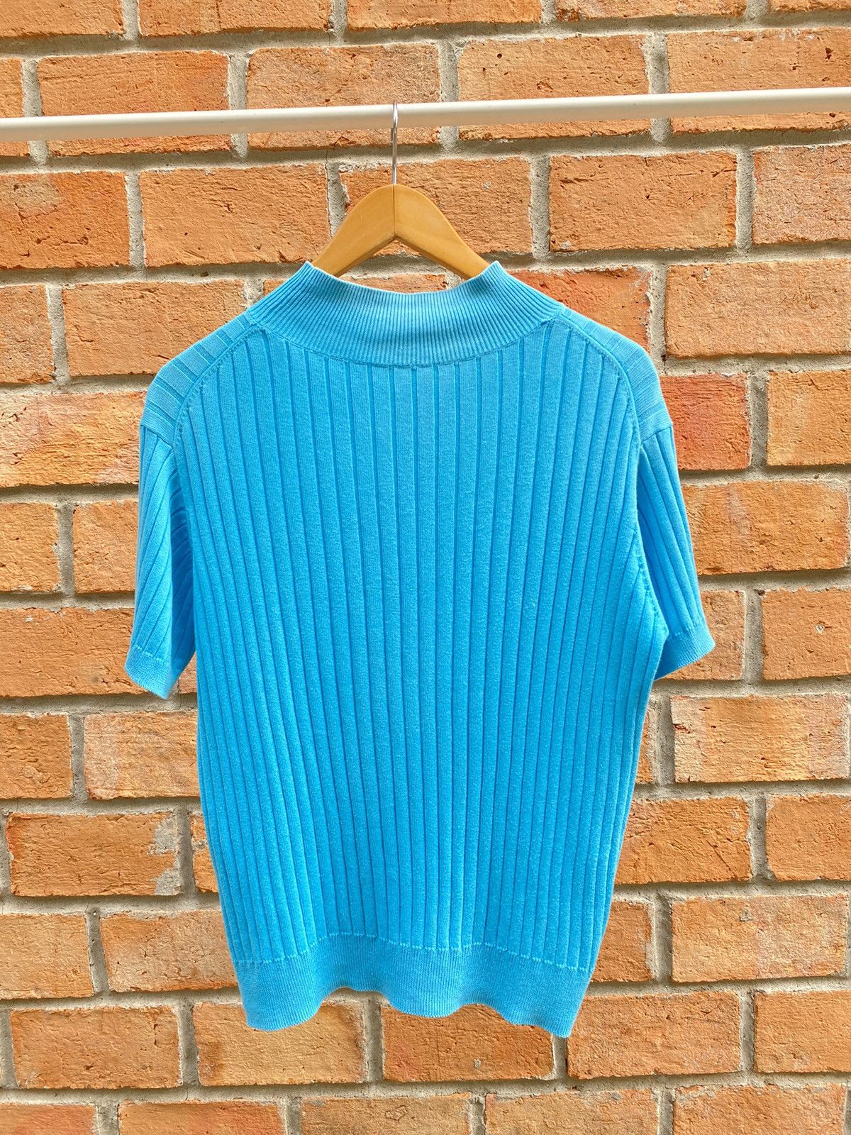 Courreges Courreges Blue Ribbed Knit Top Size M / US 6-8 / IT 42-44 - 2 Thumbnail