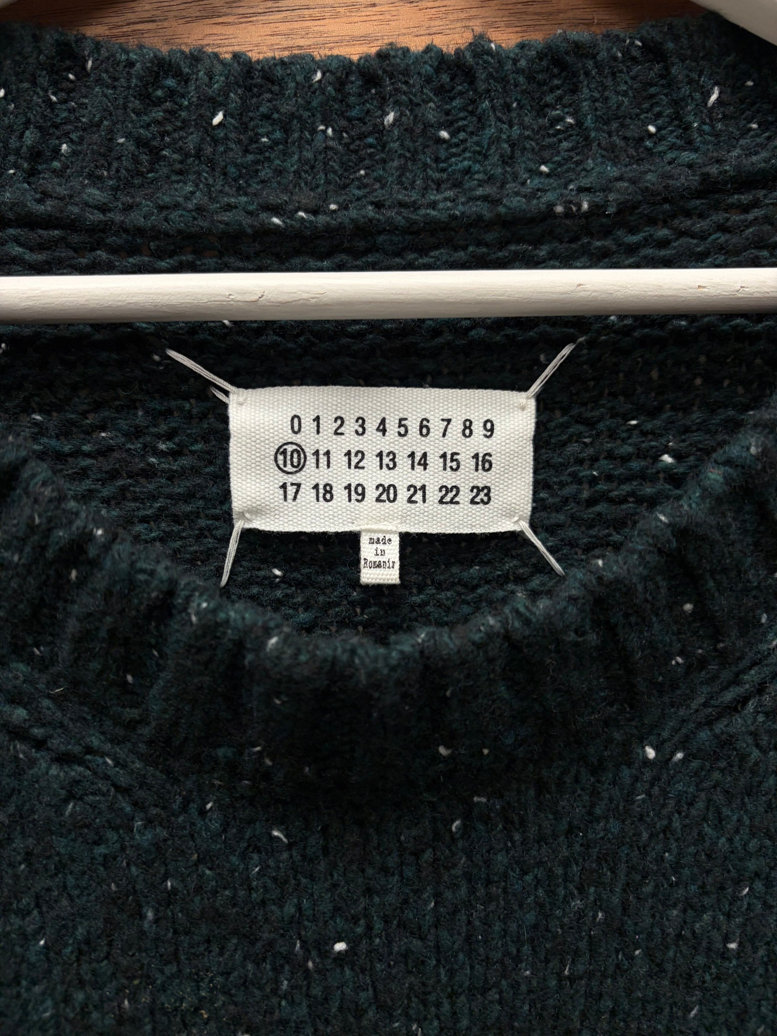 Maison Margiela 2019 Maison Margiela Speckled Green Wool Knit Sweater Size US L / EU 52-54 / 3 - 2 Thumbnail