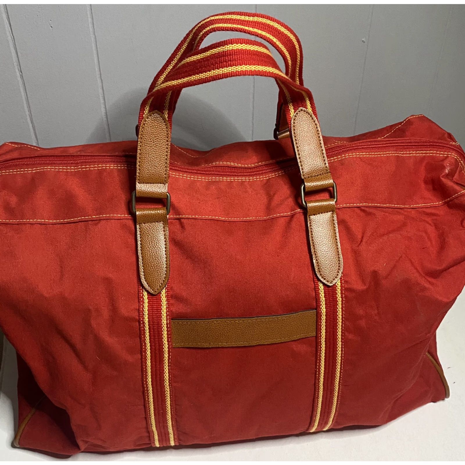 Vintage VINTAGE Sophia Canvas Tote Bag Red 90s Unisex Adults Leather Straps Size ONE SIZE - 6 Thumbnail