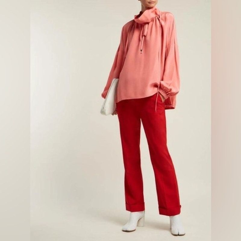 Tibi Tibi Drawstring Blouse Salmon Pink Size XS / US 0-2 / IT 36-38 - 2 Thumbnail