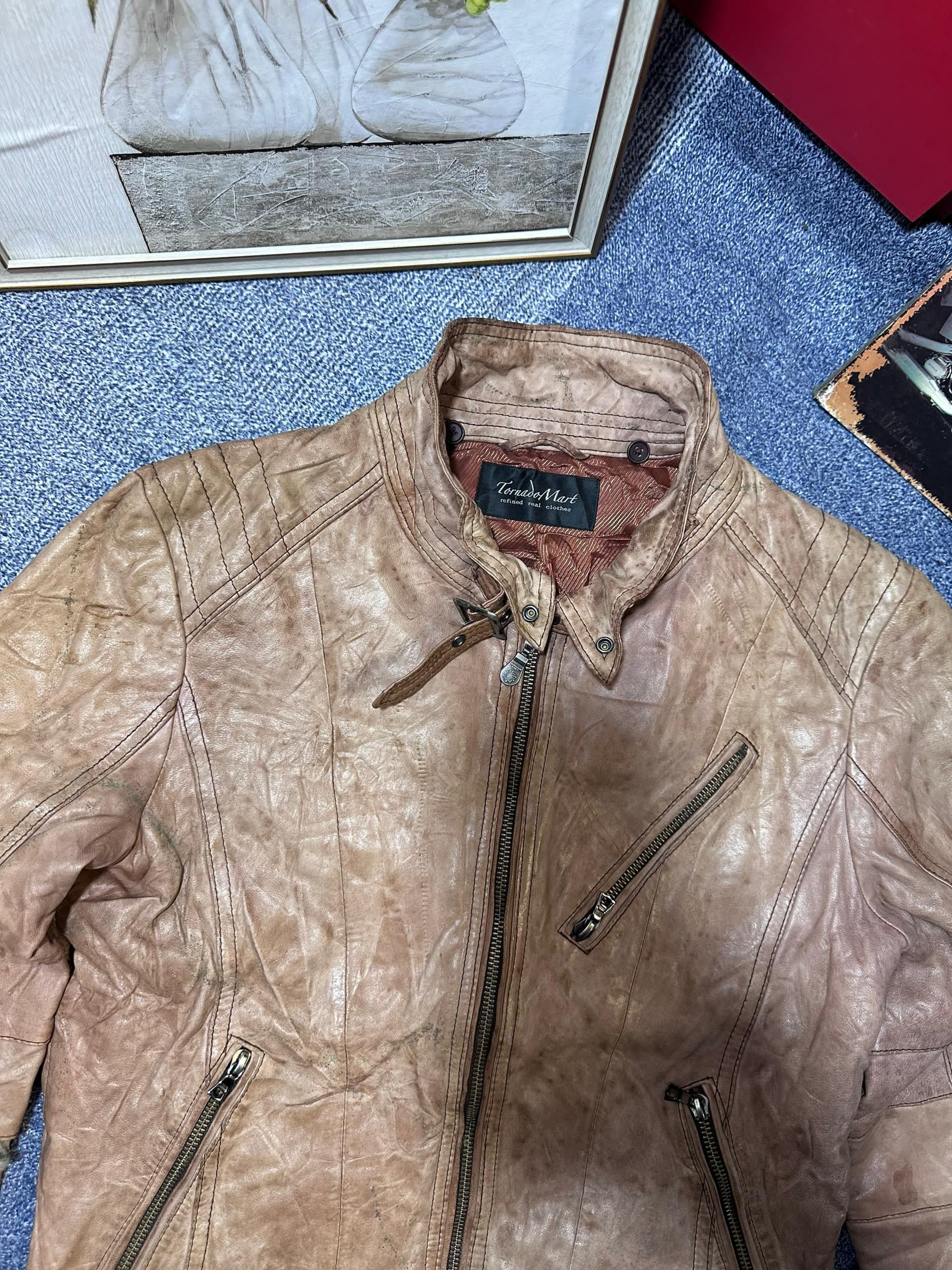 Japanese Brand TORNADO MART Distressed Motorcycle Leather jacket Size US M / EU 48-50 / 2 - 4 Thumbnail