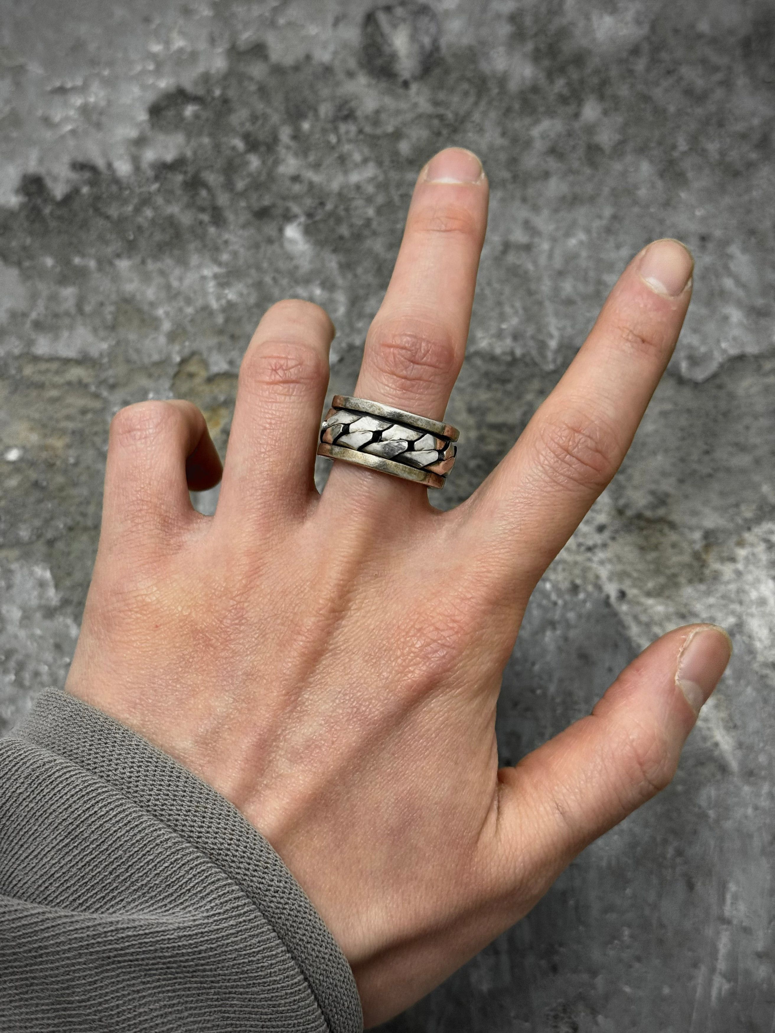 Emanuele Bicocchi Emanuele Bicocchi .925 Silver Interlocking Chain Ring Size ONE SIZE - 4 Thumbnail
