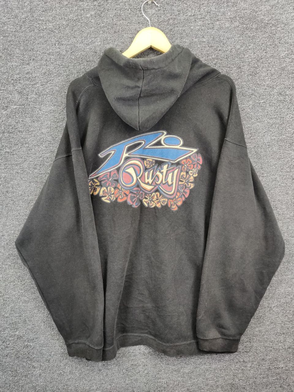 Vintage Rusty Big Logo Pullover Hoodie Oversized