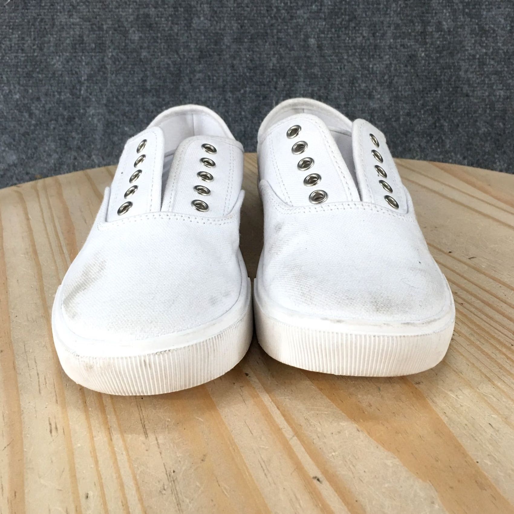 Vintage Time and Tru Shoes Womens White Casual Sneakers Canvas Round Toe Low Top Size M / US 6-8 / IT 42-44 - 4 Thumbnail
