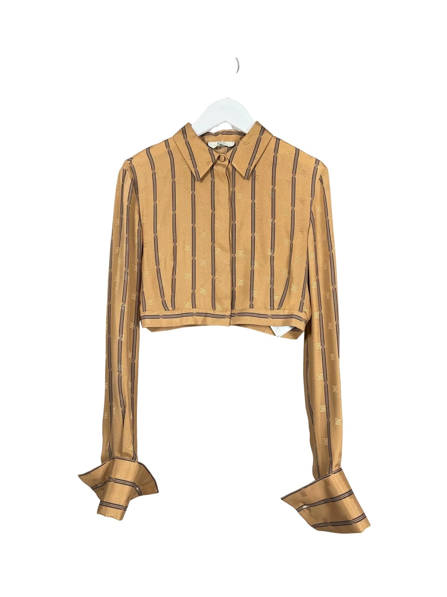 Fendi Fendi Monogram Striped Silk Shirt Size 36 Size XS / US 0-2 / IT 36-38 - 1 Thumbnail