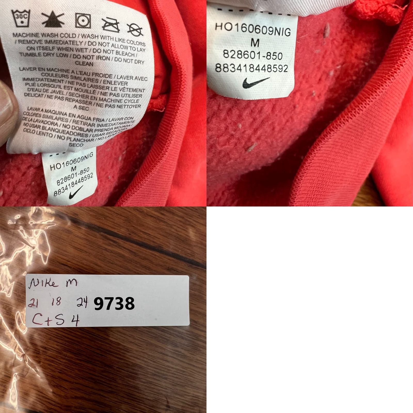 Nike Nike Snood Hoodie Sweatshirt Adult Size M Coral Pockets Size M / US 6-8 / IT 42-44 - 8 Thumbnail