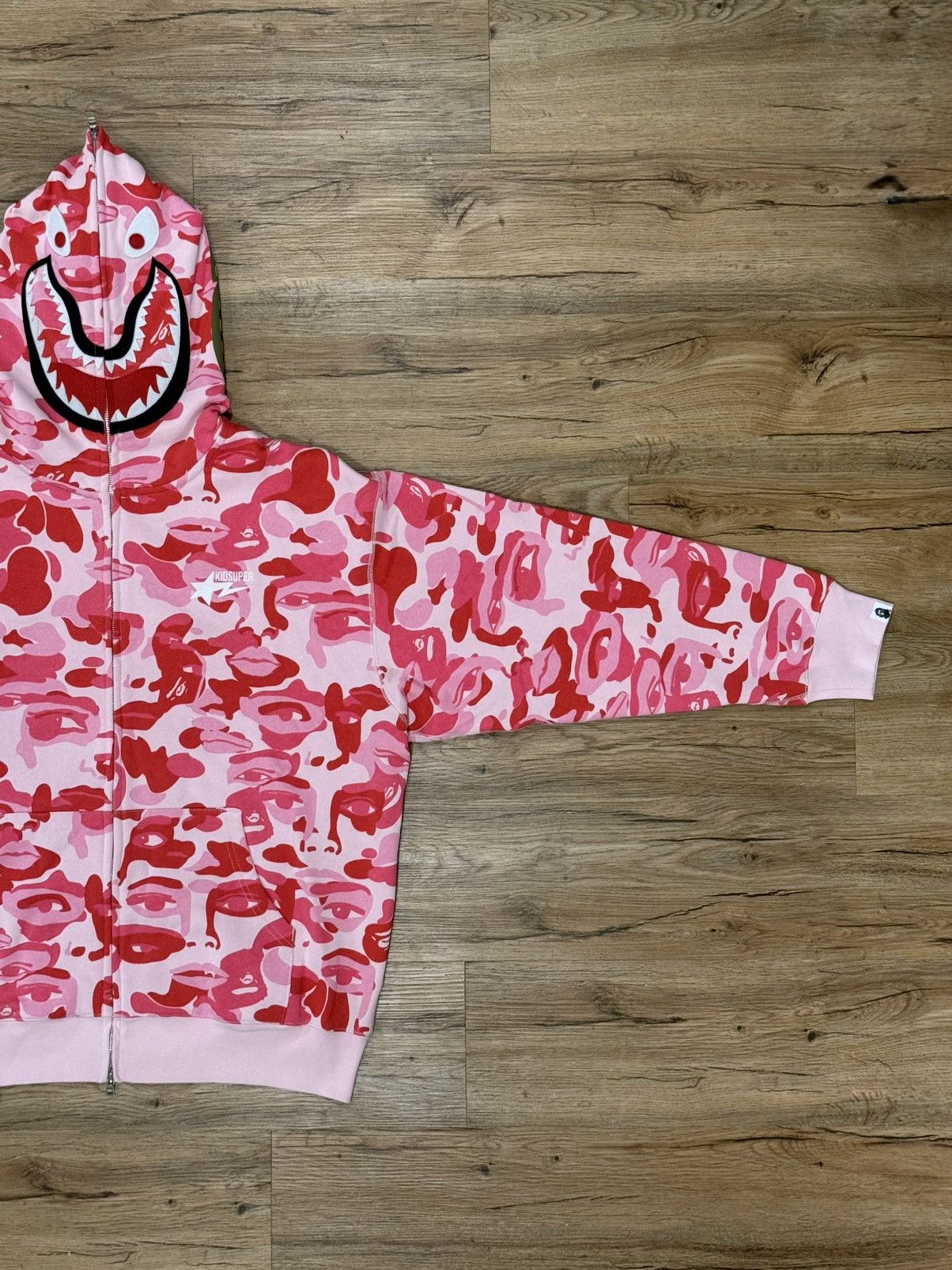 Bape BAPE x KidSuper Full Zip Shark Hoodie – Pink Camo Size US XXL / EU 58 / 5 - 4 Thumbnail