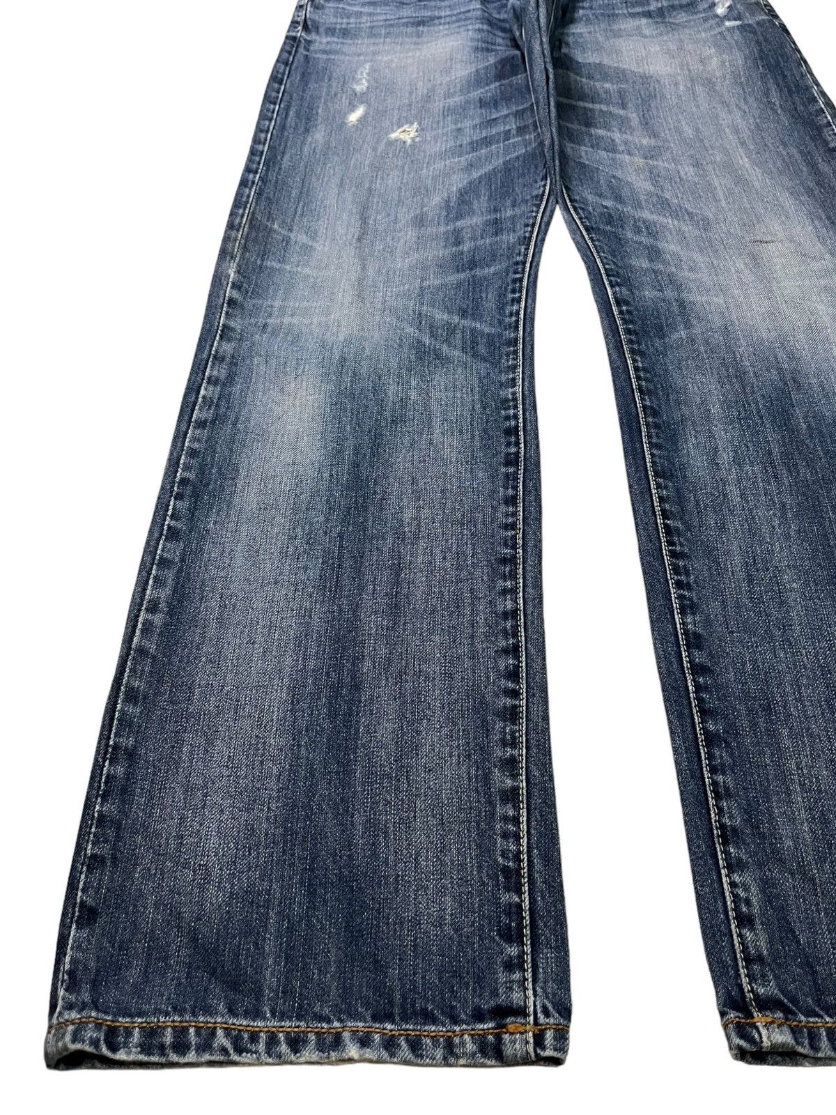 Japanese Brand Vintage Japanese Brand Blue Wash Distressed Loose Jeans Size US 33 - 6 Thumbnail