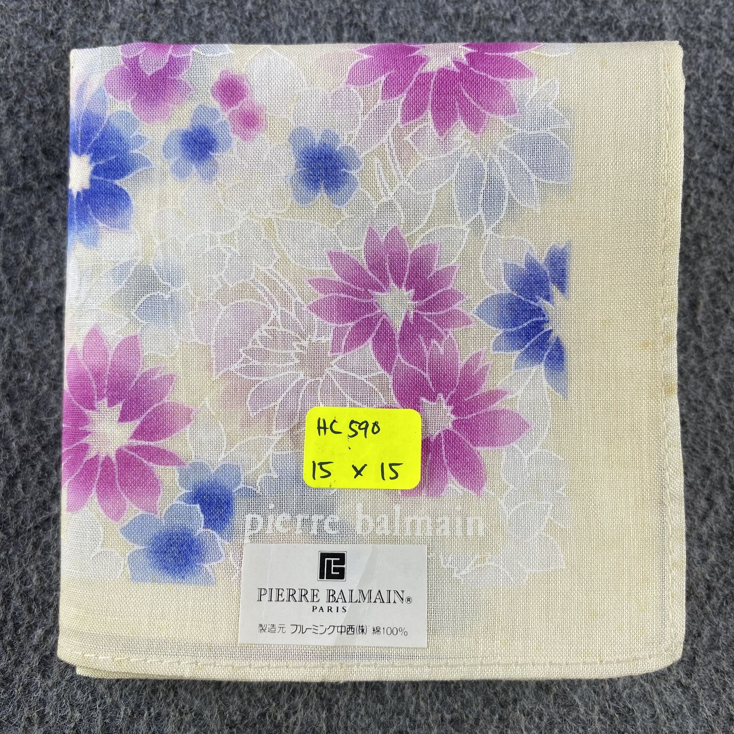 Pierre Balmain × Vintage Pierre Balmain Handkerchief/Neckerchief/Bandana HC590 Size ONE SIZE - 5 Thumbnail