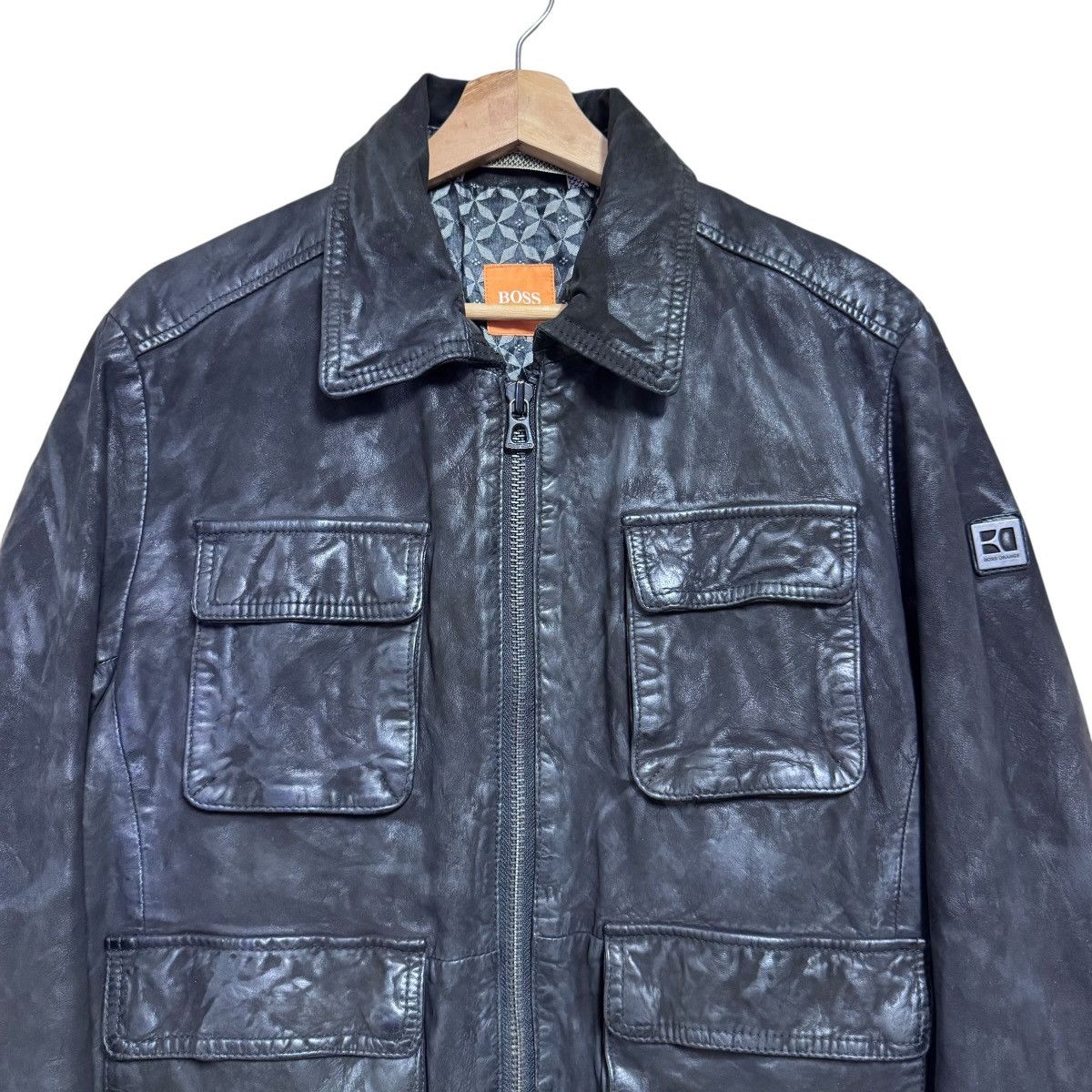 Hugo Boss Hugo Boss Leather Jacket Fade Black Size US M / EU 48-50 / 2 - 3 Thumbnail