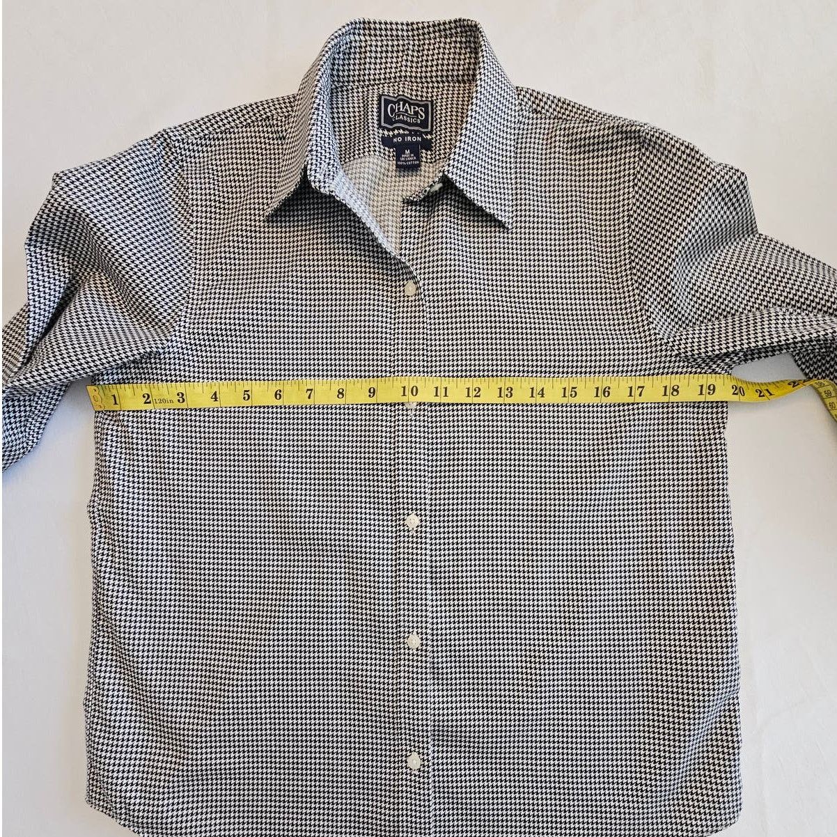Chaps CHAPS Cotton Houndstooth Casual Button Front Shirt Top M Size M / US 6-8 / IT 42-44 - 5 Thumbnail