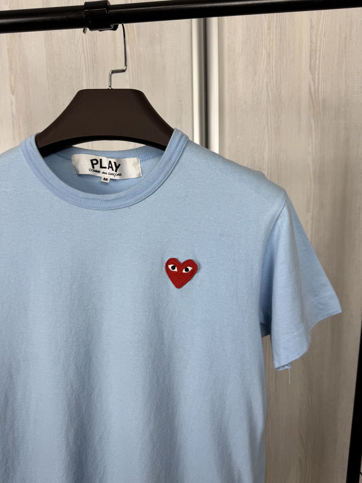 Comme des Garcons PLAY COMME des GARCONS PLAY Red Heart Blue Mens Cotton Tee Japan Size US M / EU 48-50 / 2 - 4 Thumbnail
