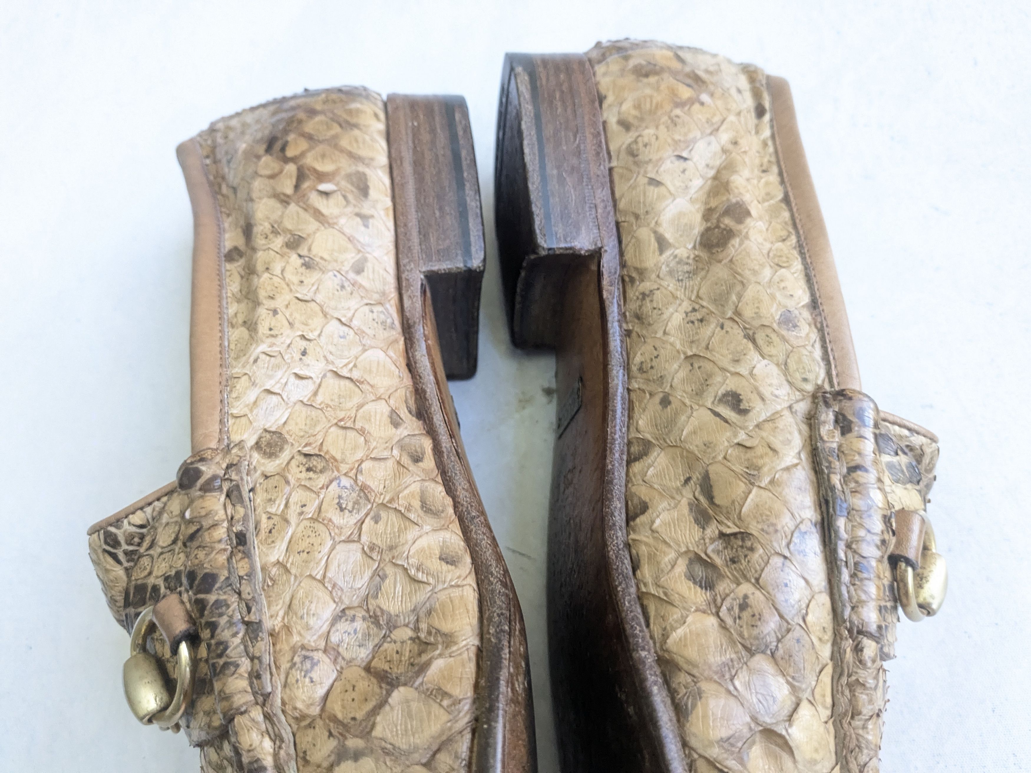 Gucci Gucci Horsebit Loafers Brown Python Snakeskin Leather 10 Size US 10 / EU 43 - 11 Thumbnail