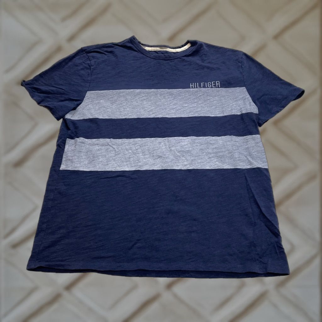 Tommy Hilfiger Tommy Hilfiger Shirt Womens Large Blue Short Sleeve Logo Cotton Tee Top Soft Size M / US 6-8 / IT 42-44 - 1 Thumbnail